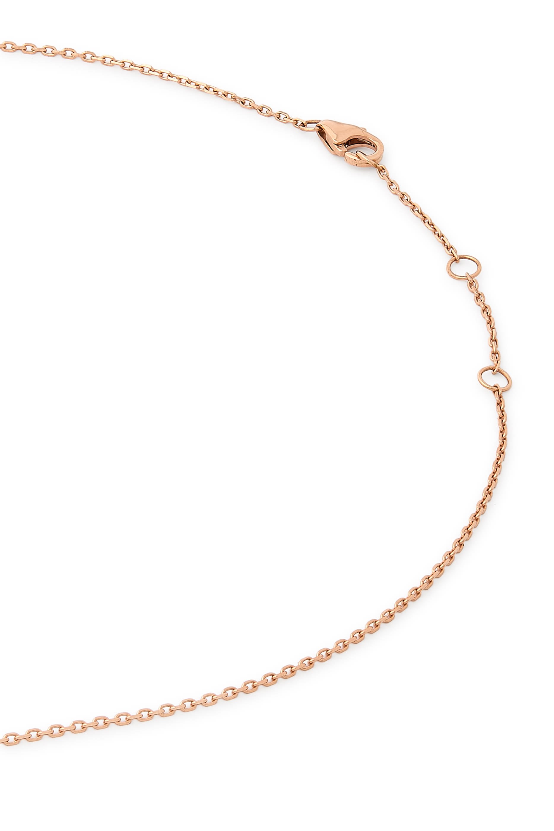 Harf Turath Letter D Necklace, 18k Rose Gold & Diamonds