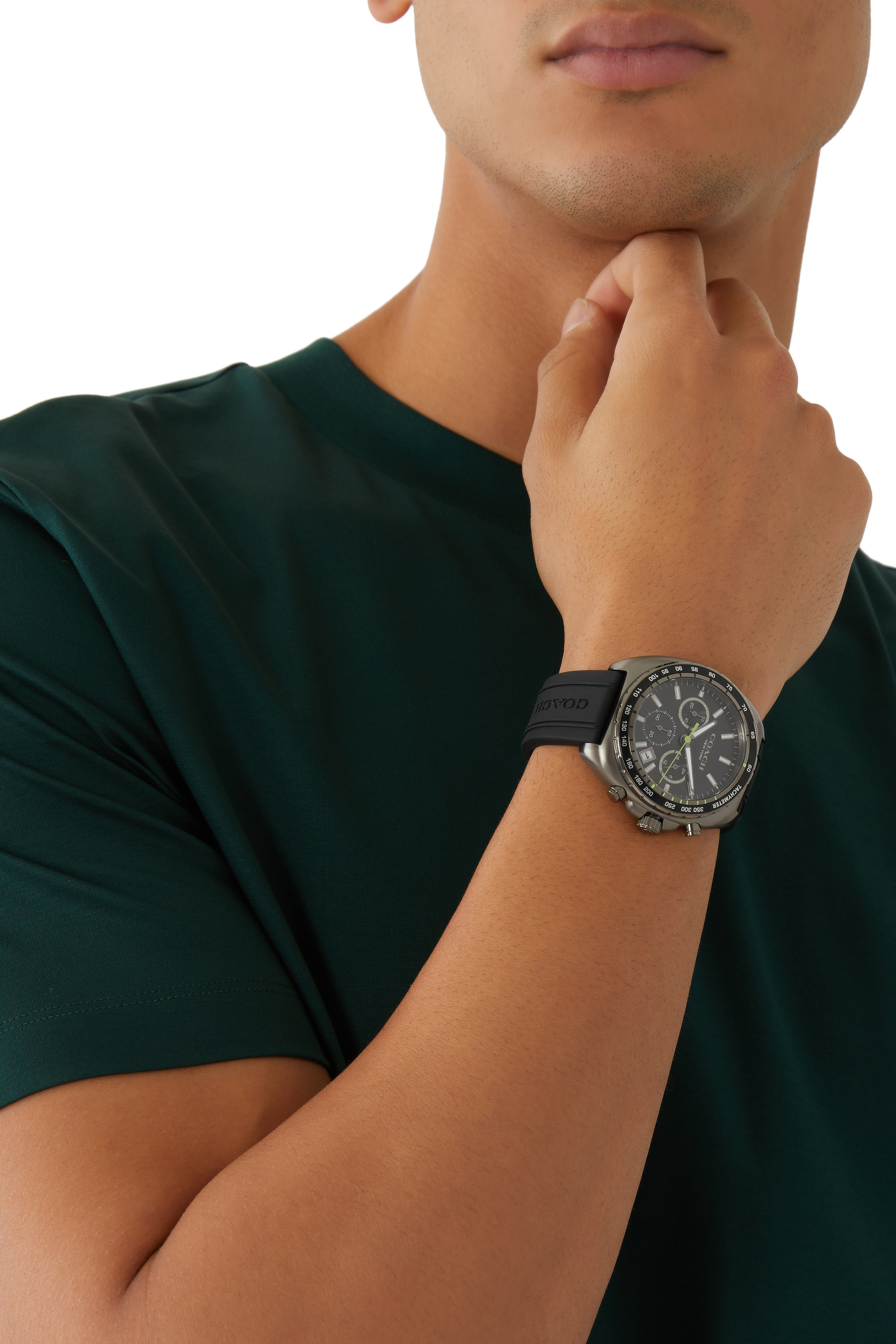 Charter Grey IP Silicone Strap Chronograph Watch