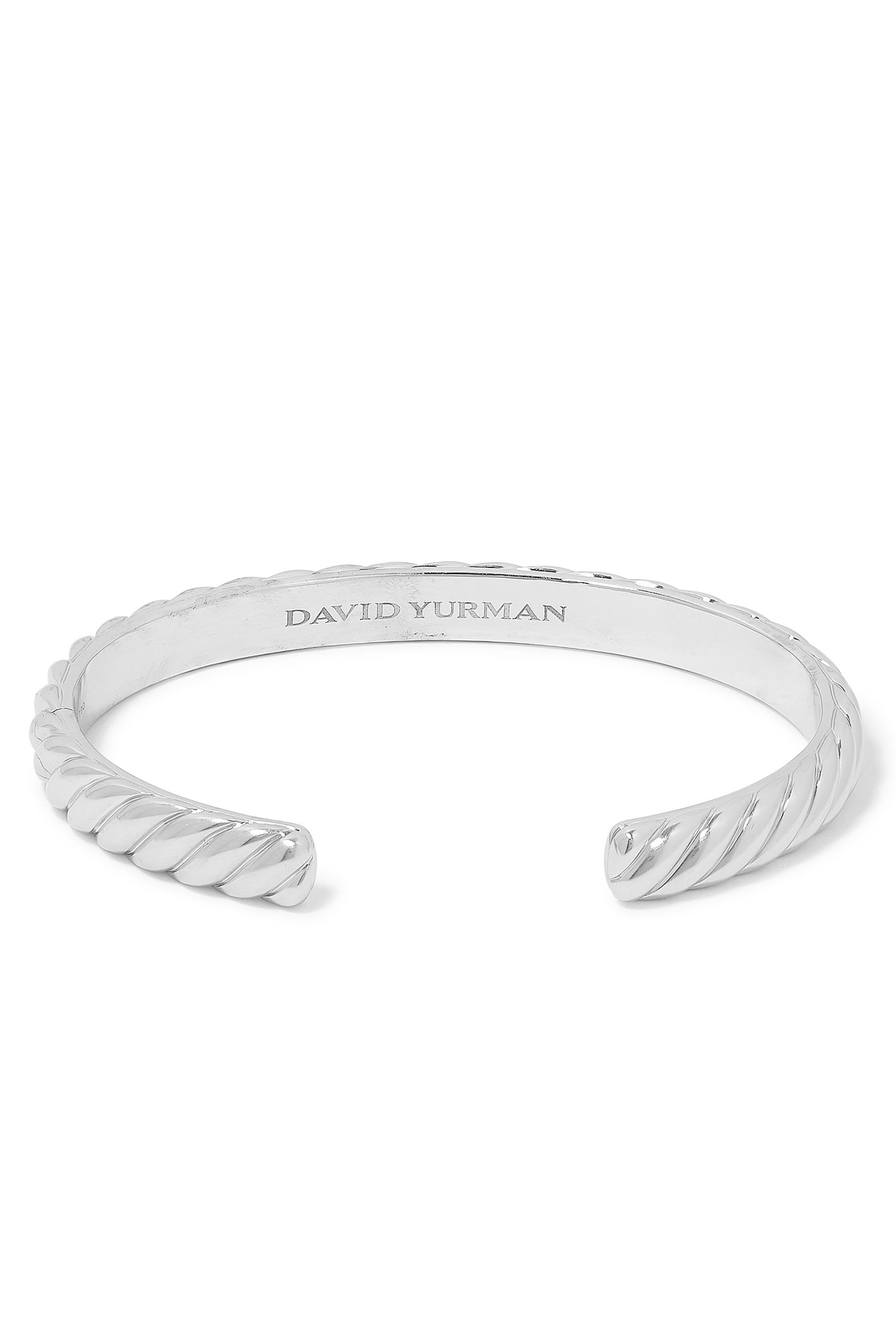 Sculpted Cable Cuff Bracelet, 18k White Gold