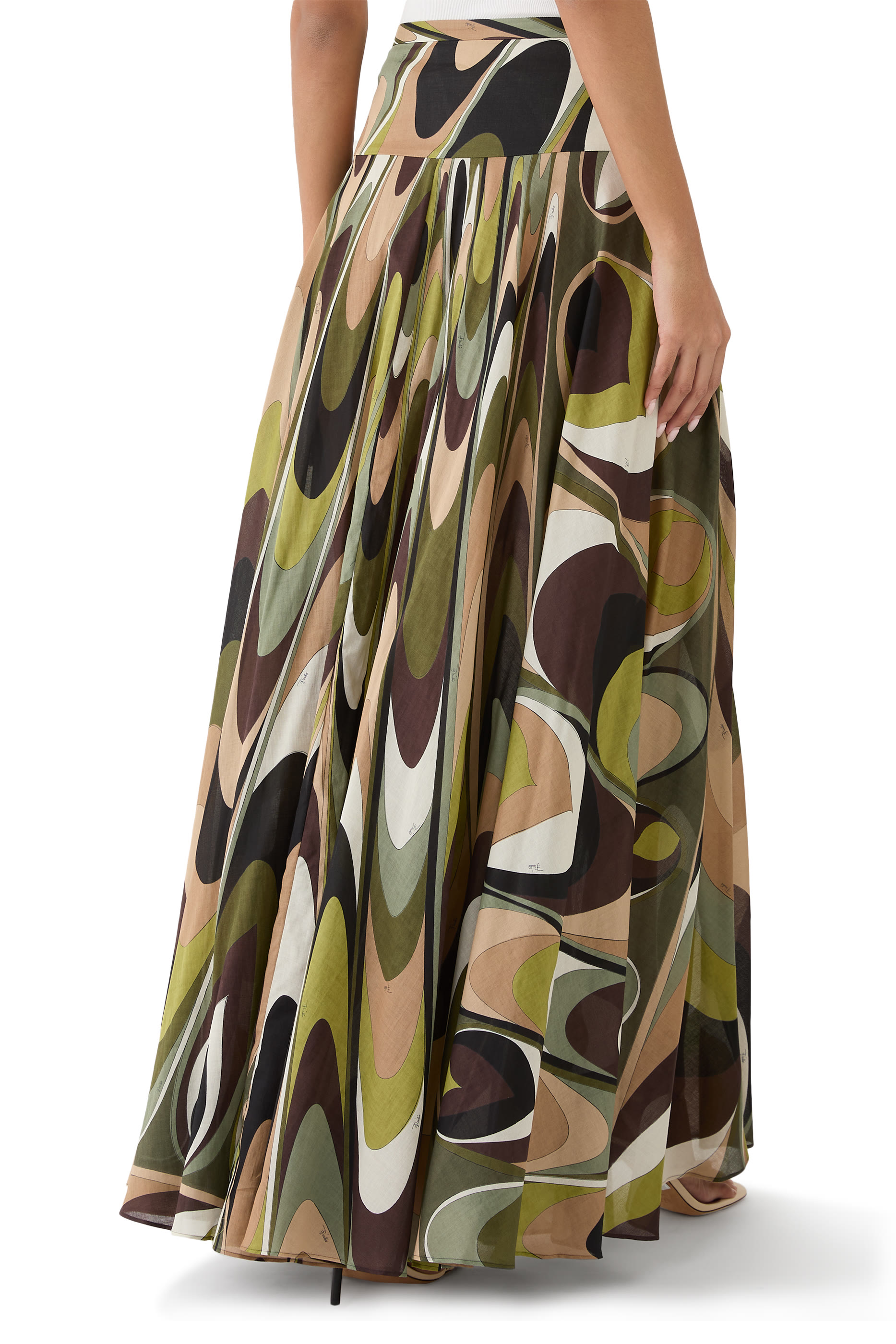Onde Print Long Skirt