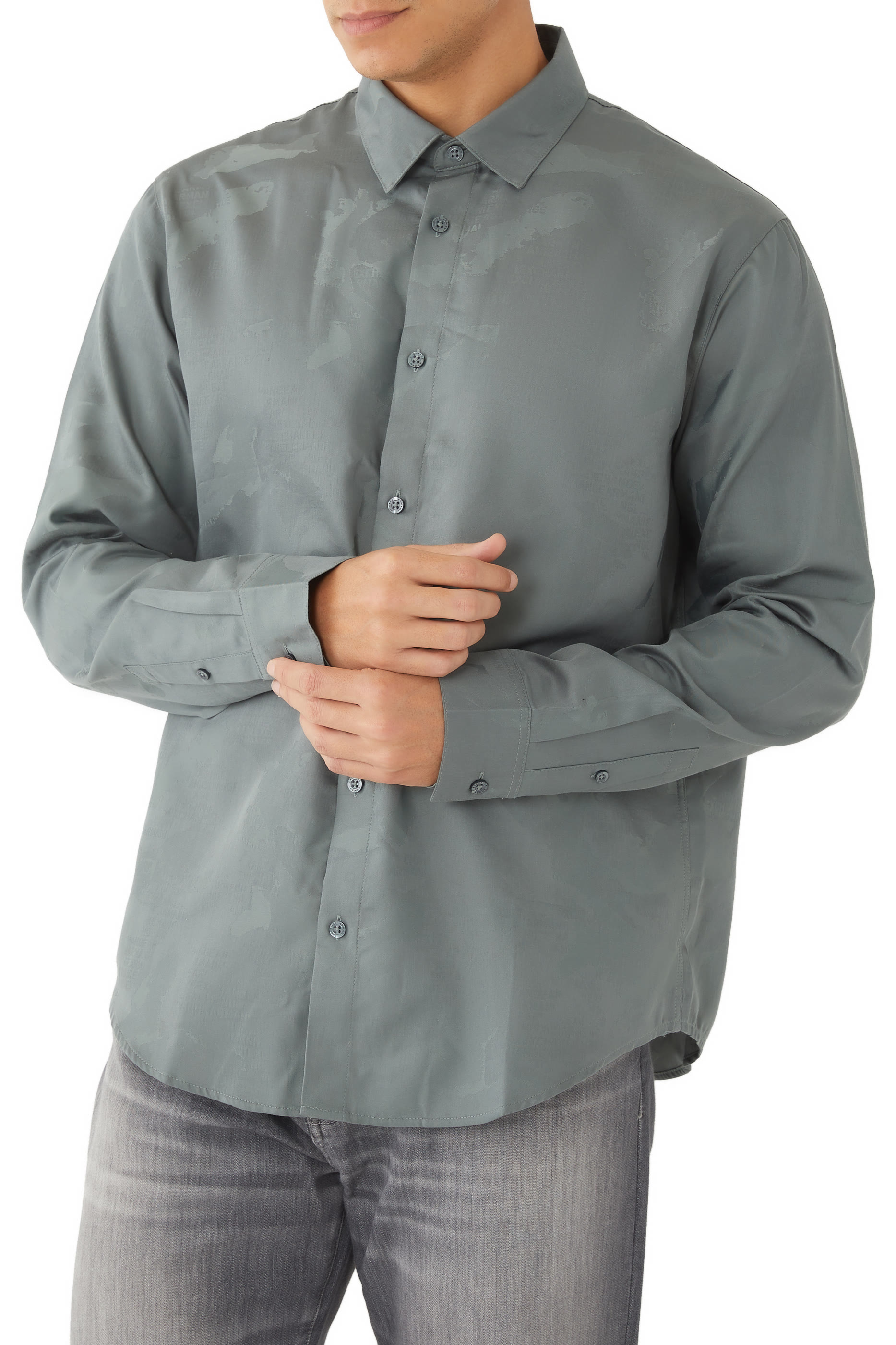 Cotton Jacquard Casual Shirt