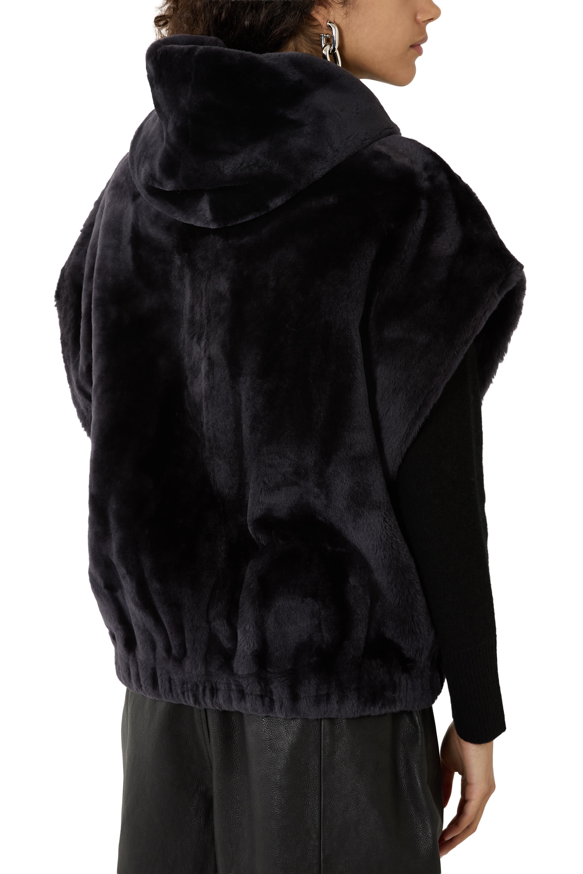 Aurelie Hooded Faux-Fur Jacket