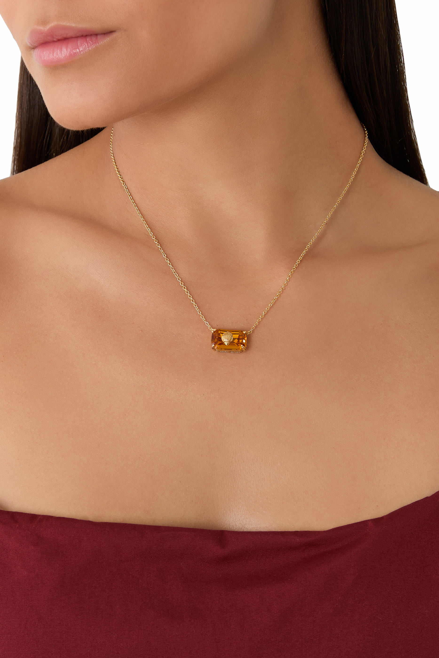 Crystal Necklace, Brass & Semi-precious Tourmaline