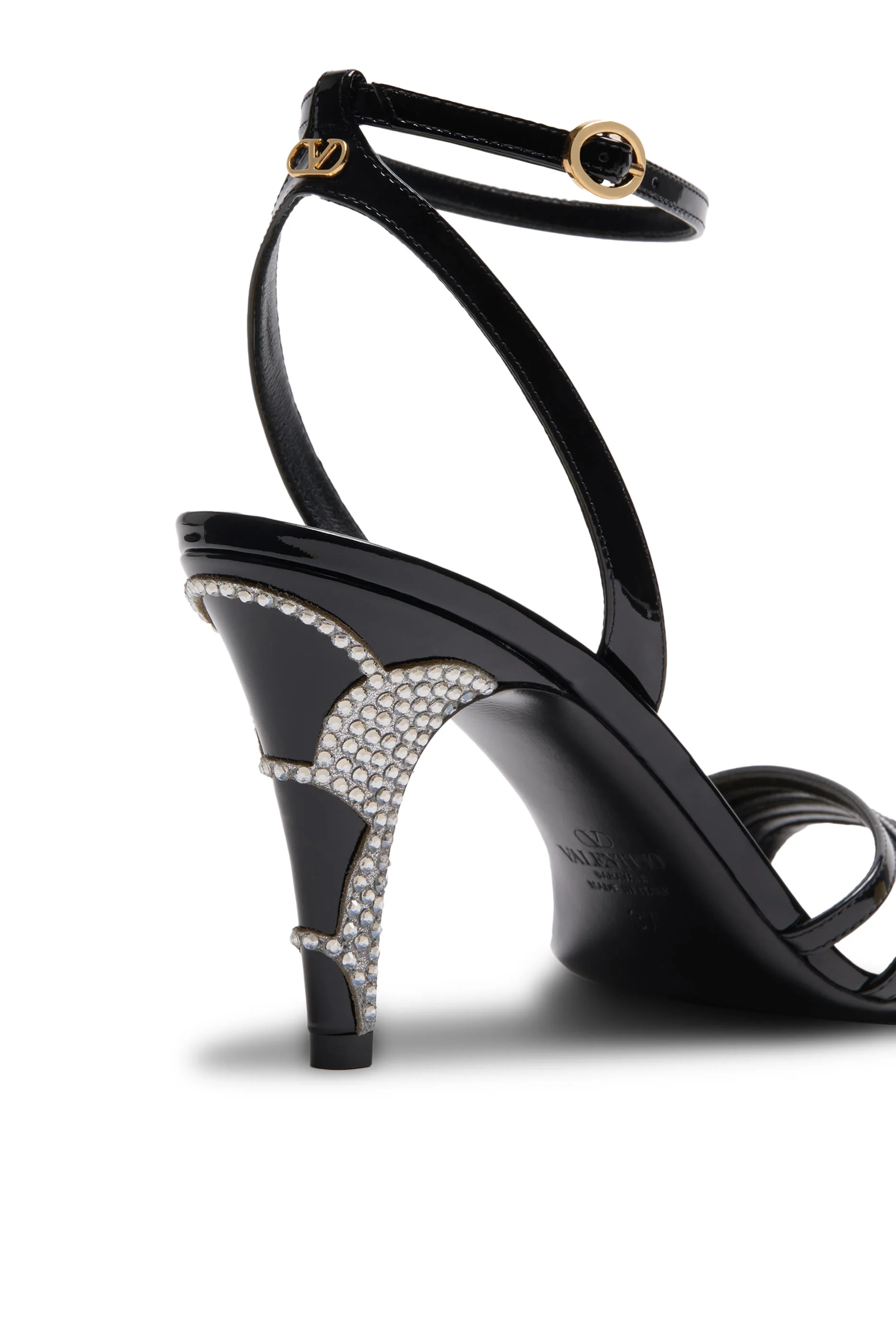 Ladycrush 85 Patent Leather Sandals with Crystals