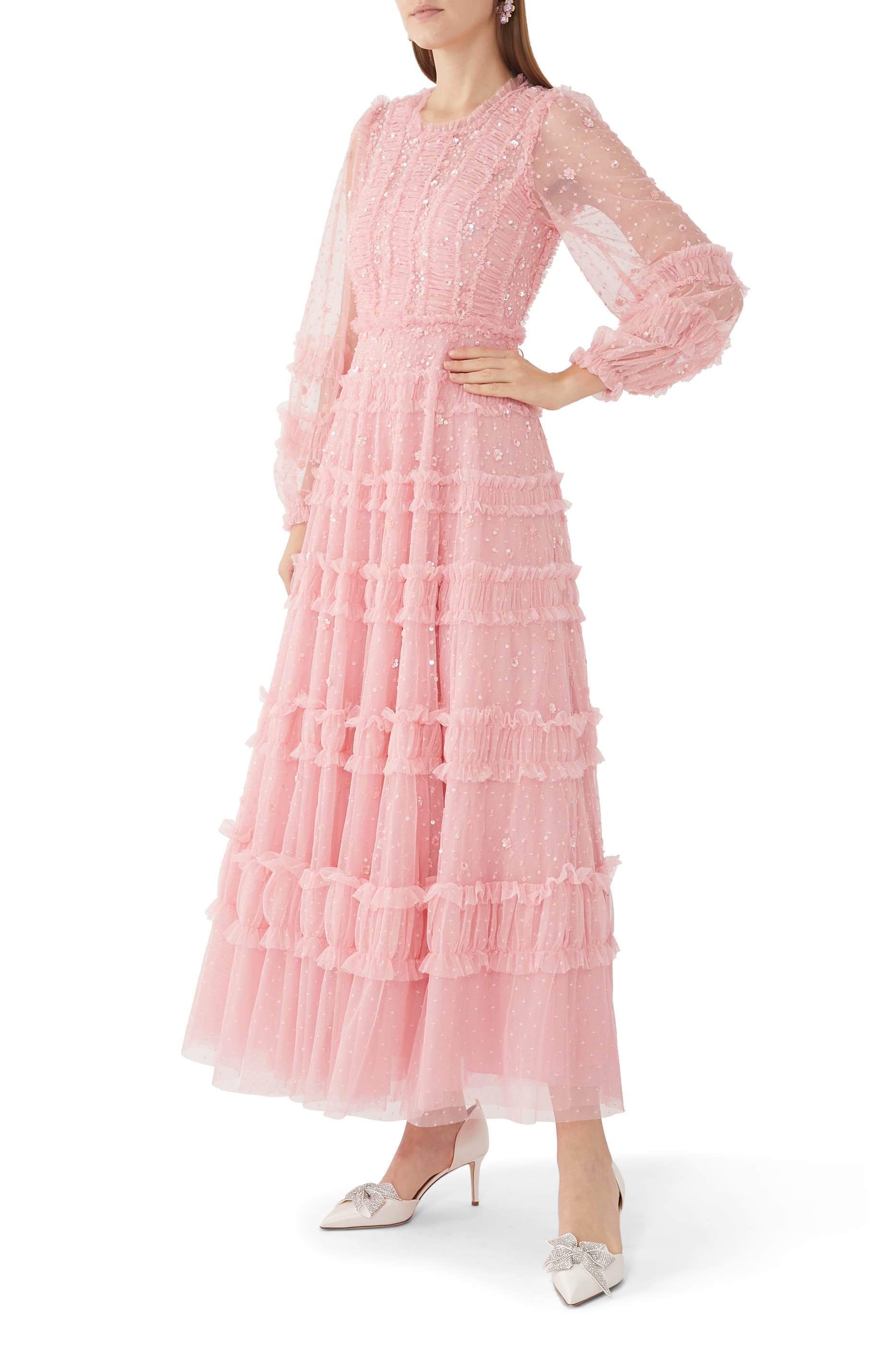 Alice 70 Crystal Bow Satin Pumps