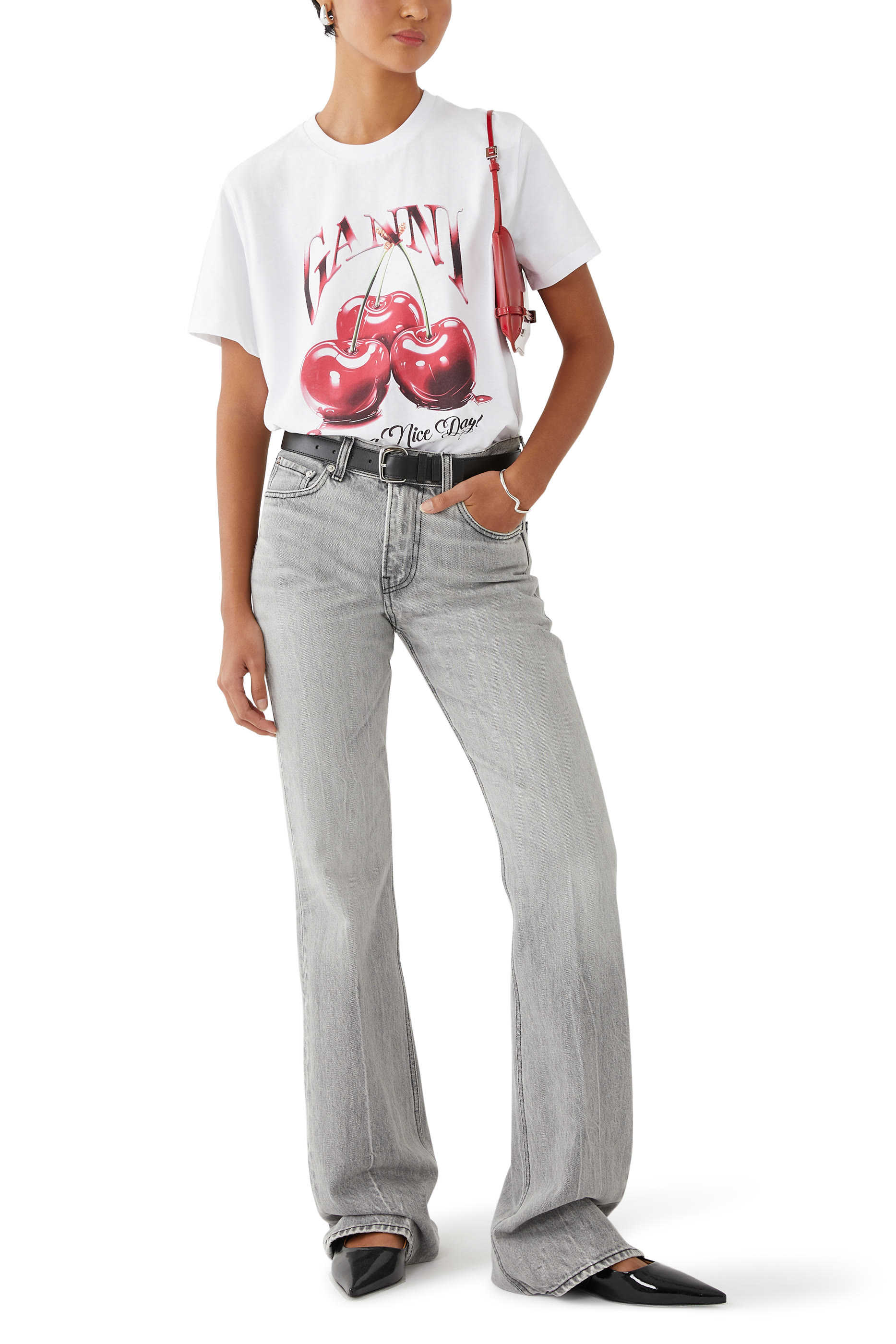 Basic Jersey Cherry Relaxed T-shirt