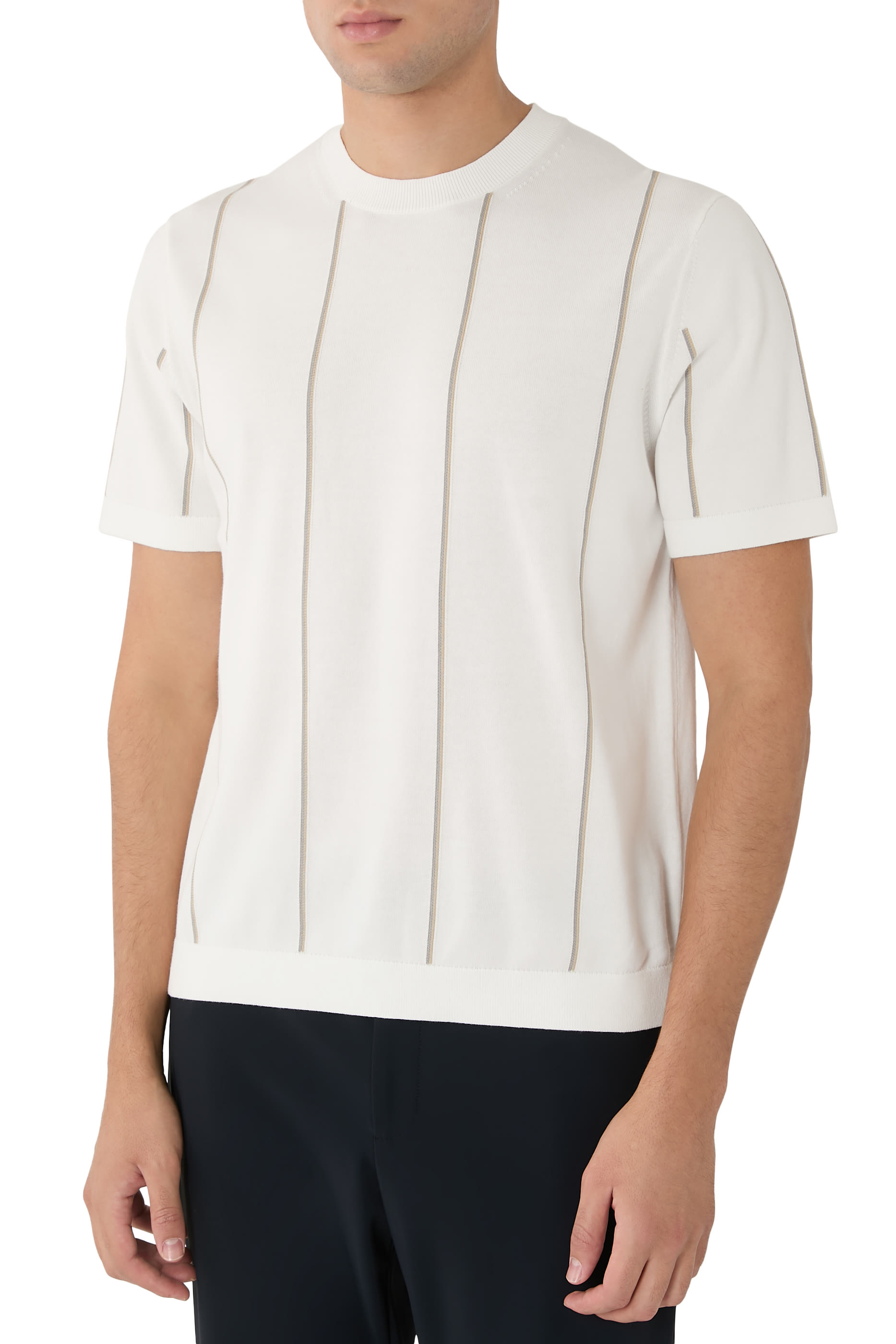 Tactile Cotton Striped T-Shirt 