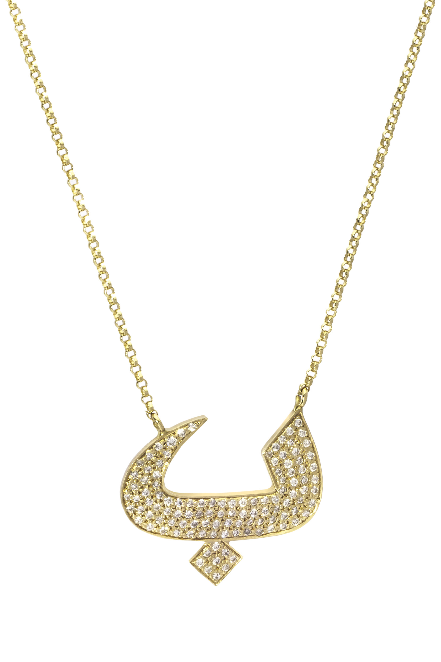 Oula B Small Letter Bracelet, 18k Yellow Gold & Diamonds