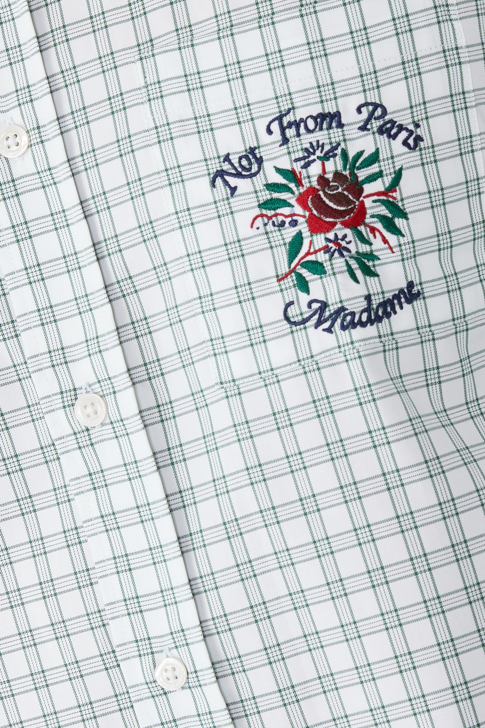 Chemise Carreaux Slogan Rose Shirt