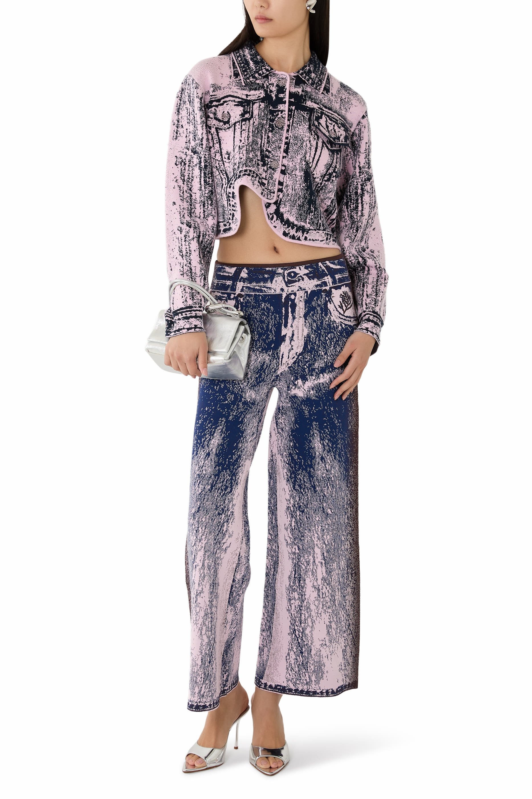 Hana Denim Print Oversized Jacket