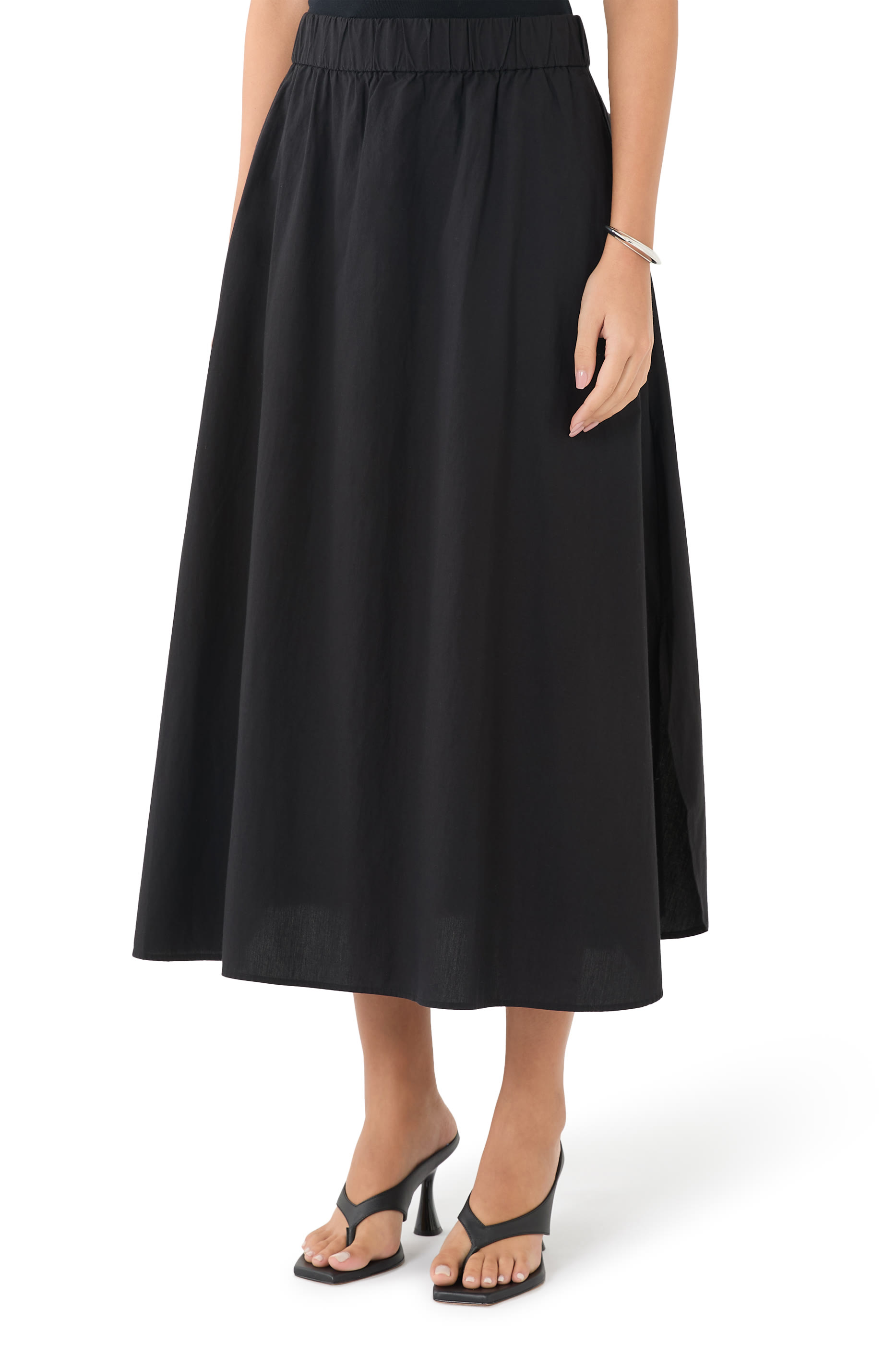 Washed Organic Cotton Poplin A-Line Skirt