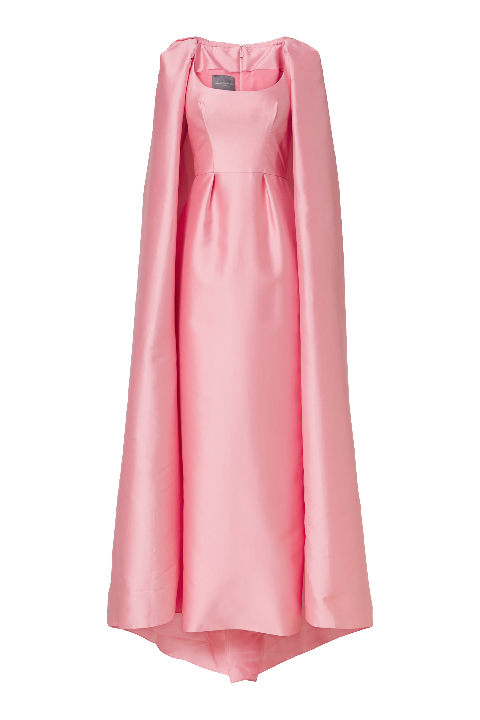 Scoop Neck Column Gown with Integral Cape