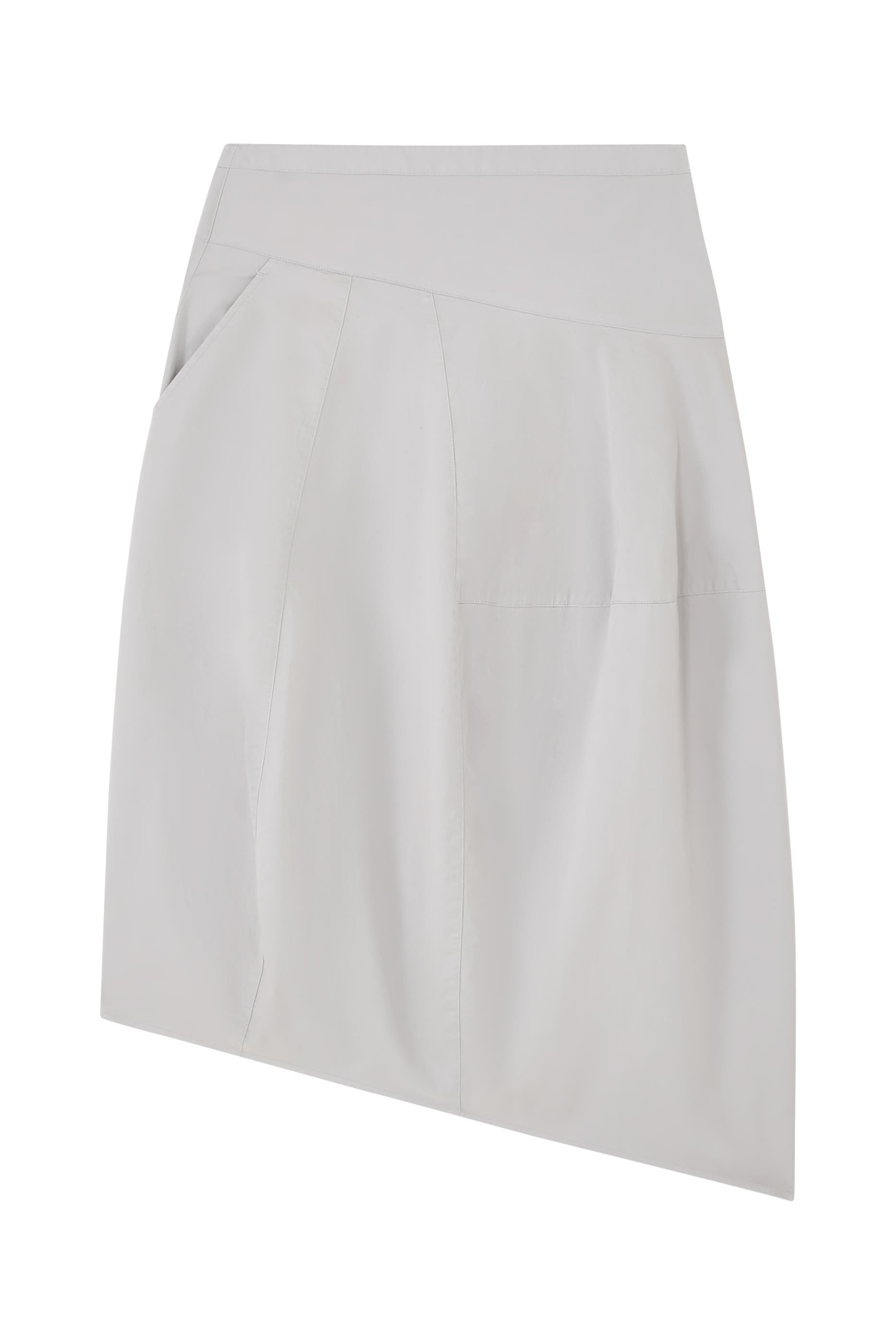 Garment Dyed Silky Cotton Asymmetrical Balloon Skirt