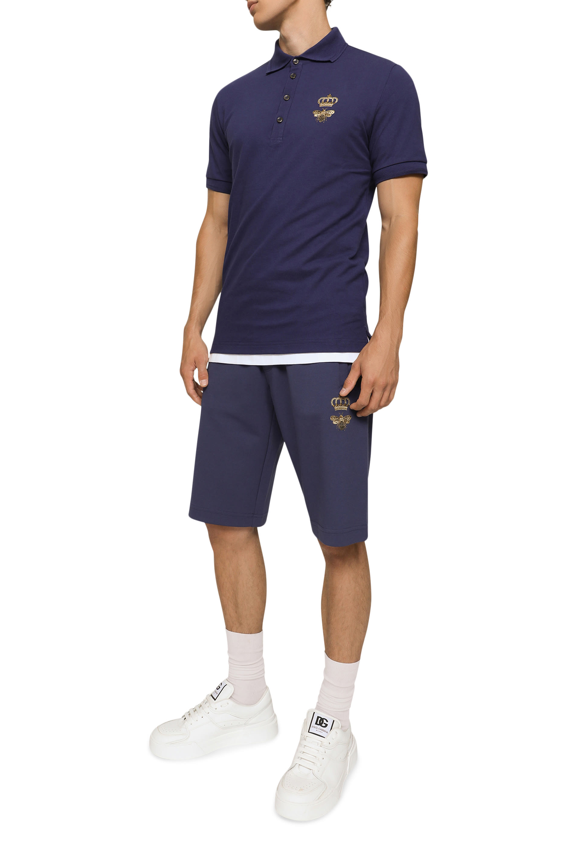 Cotton Pique Polo-Shirt with Embroidery