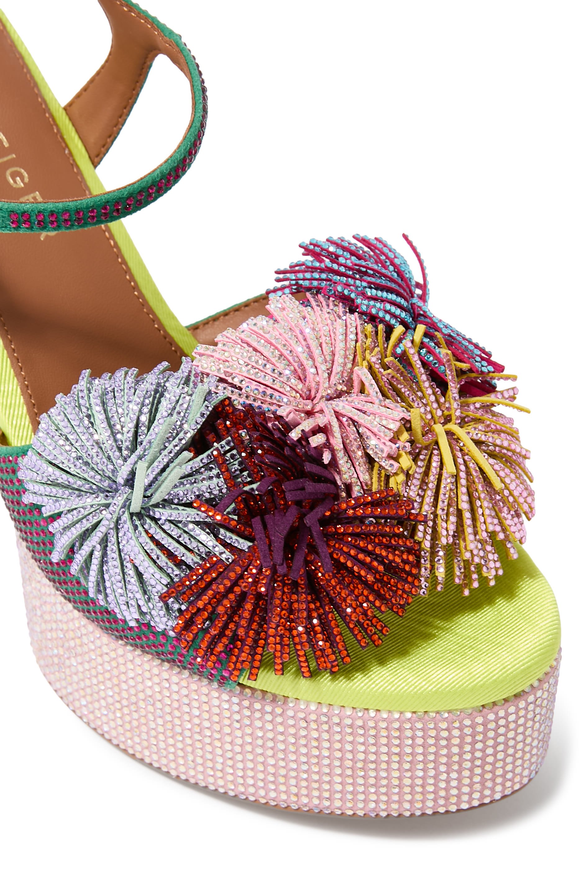 Pom Pom Tie Platform Sandals 125