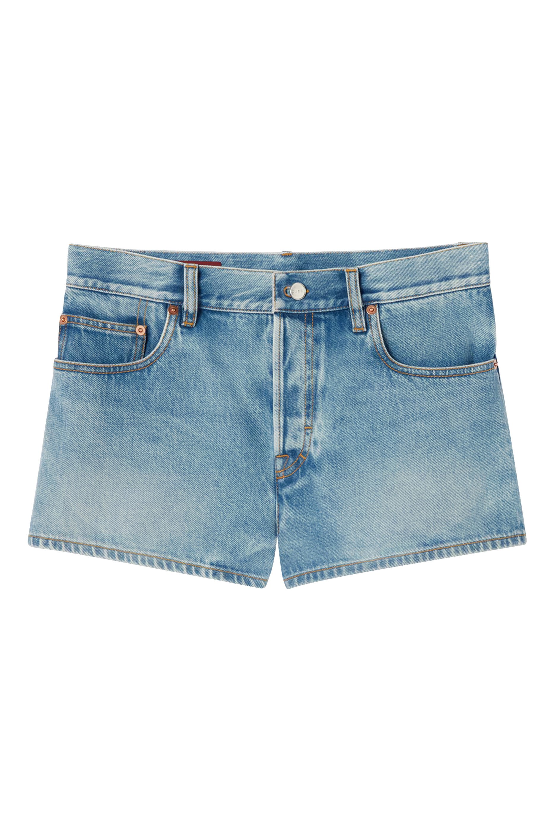  Stonewashed Denim Shorts