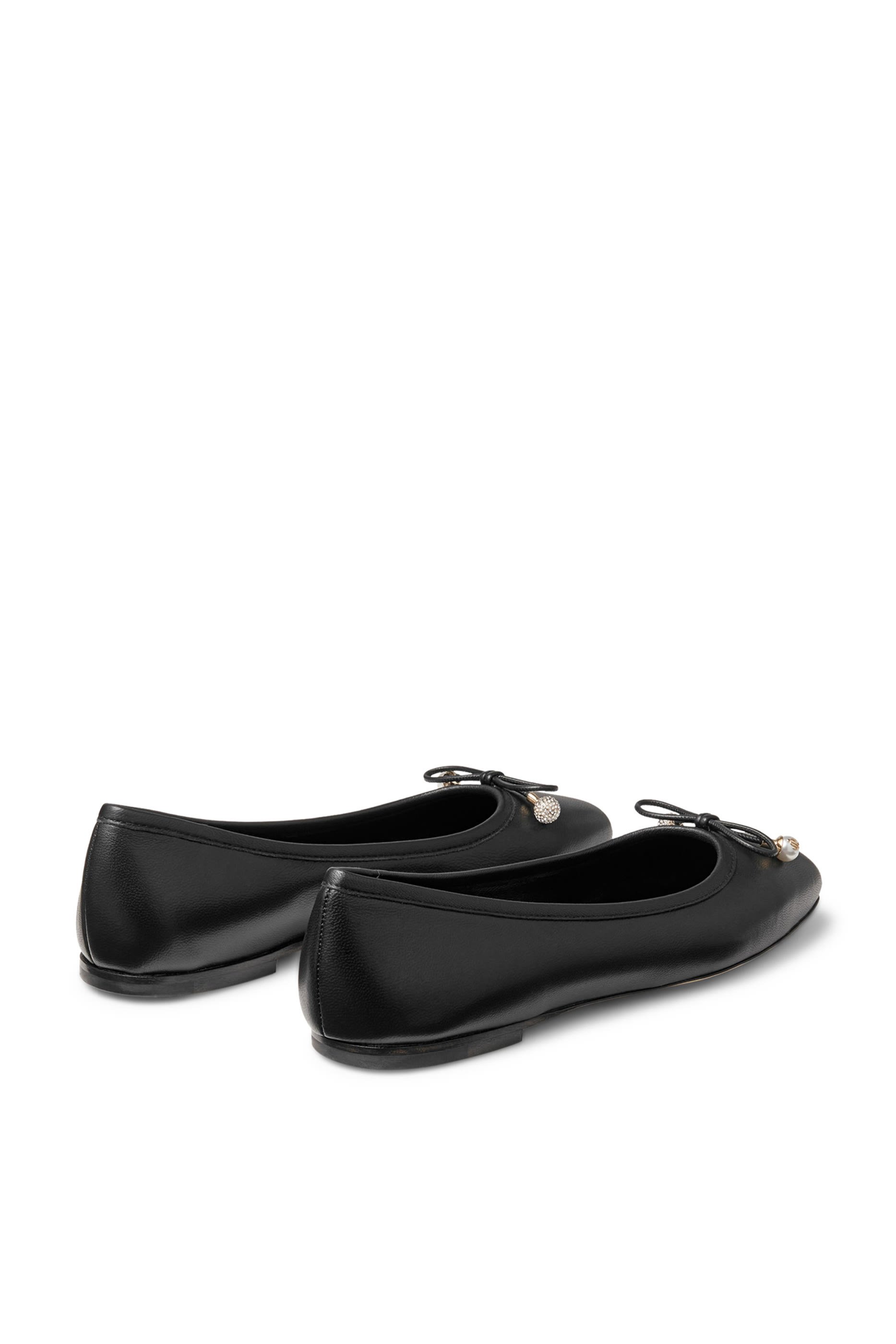 Elme Nappa Leather Flats with Pearl Embellishment
