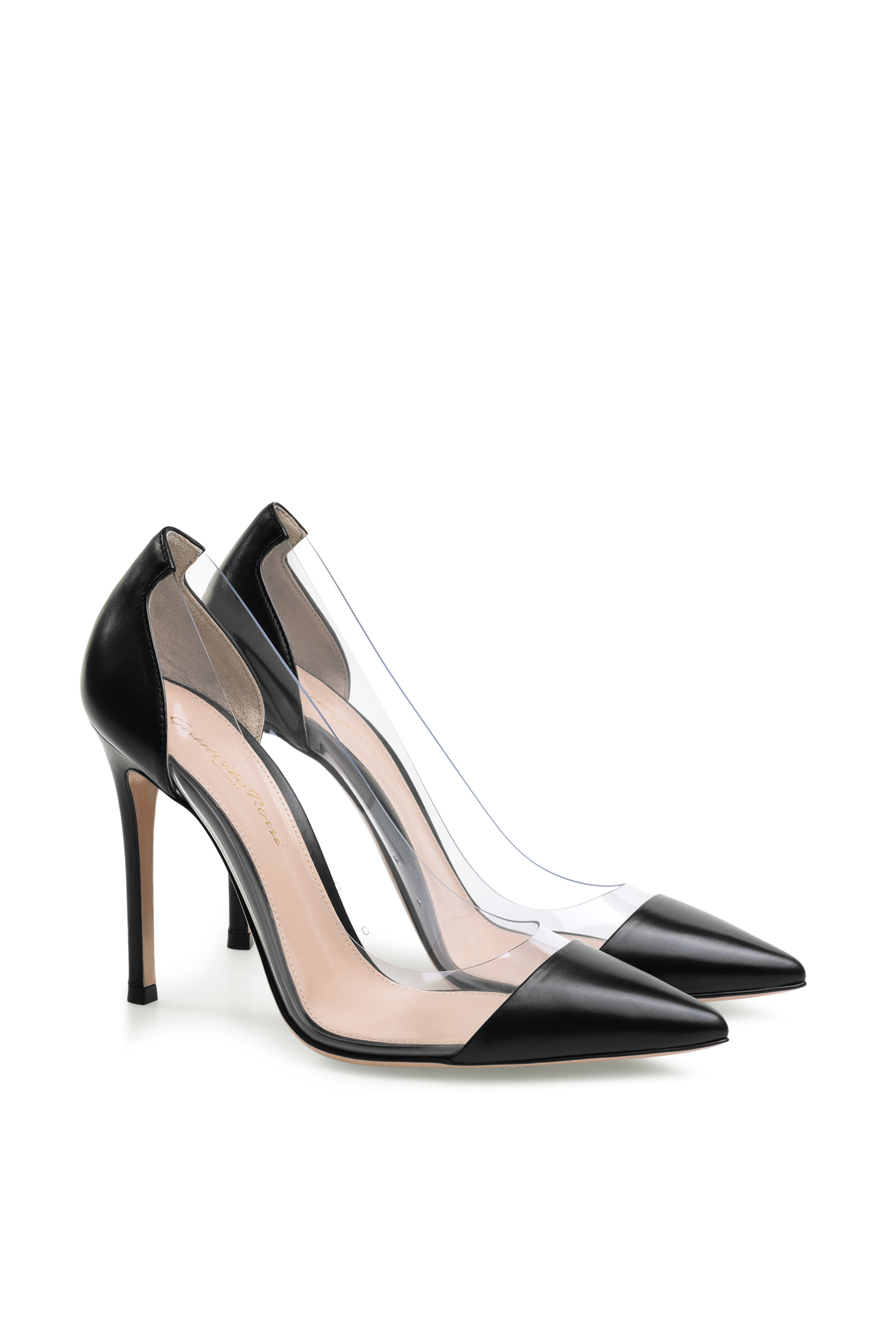 Patent-Leather Plexi Pumps