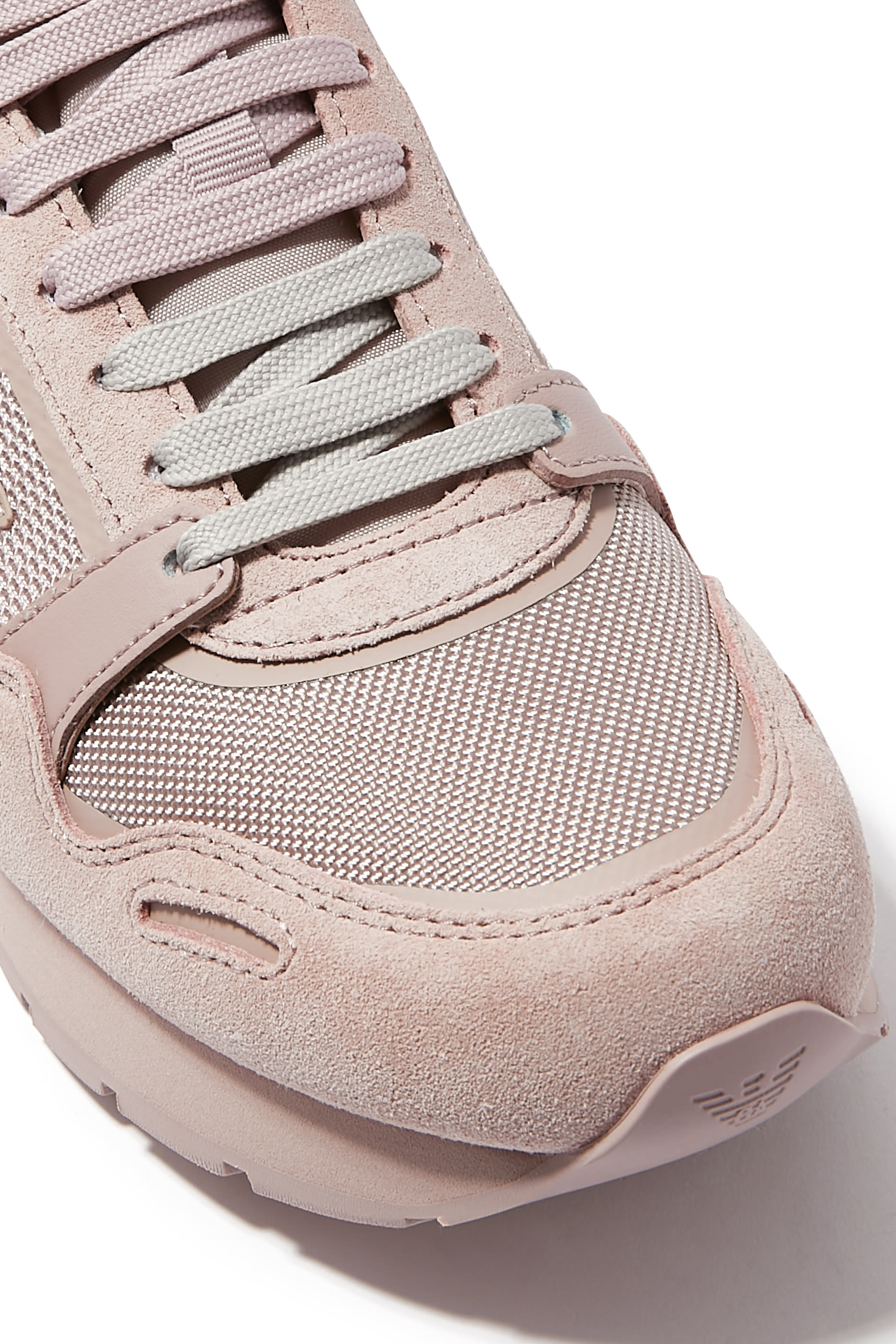 Mesh Suede Eagle Patch Sneakers