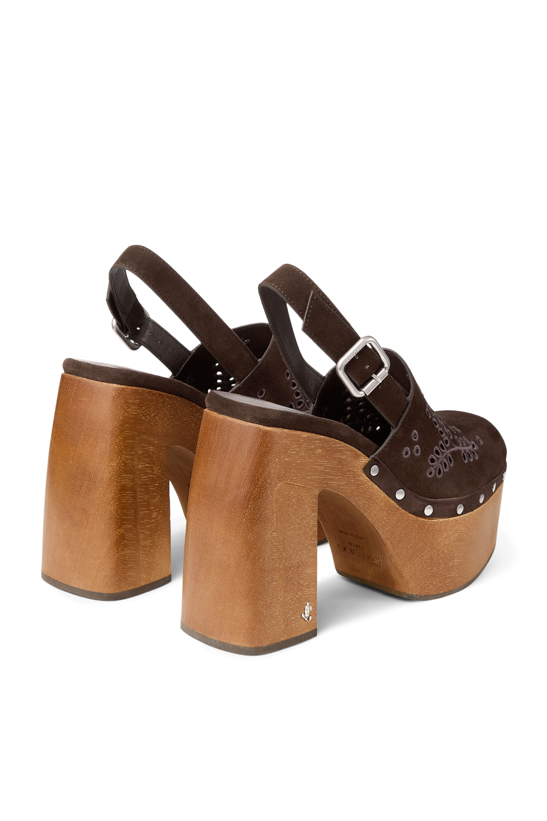 Alida 135 Platform Slingback Clogs with Sangallo Embroidery