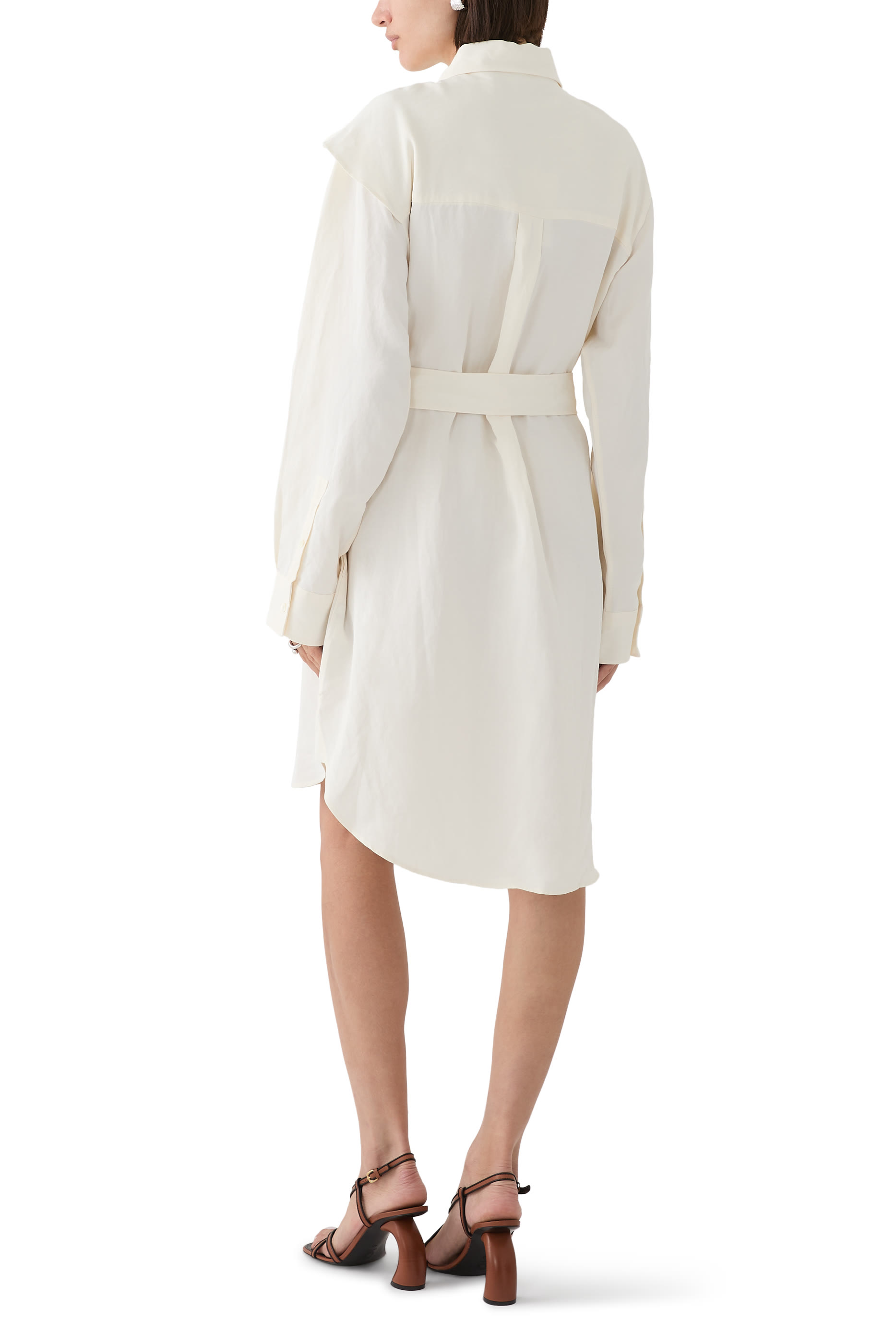 Cape Shoulder Shirt Dress