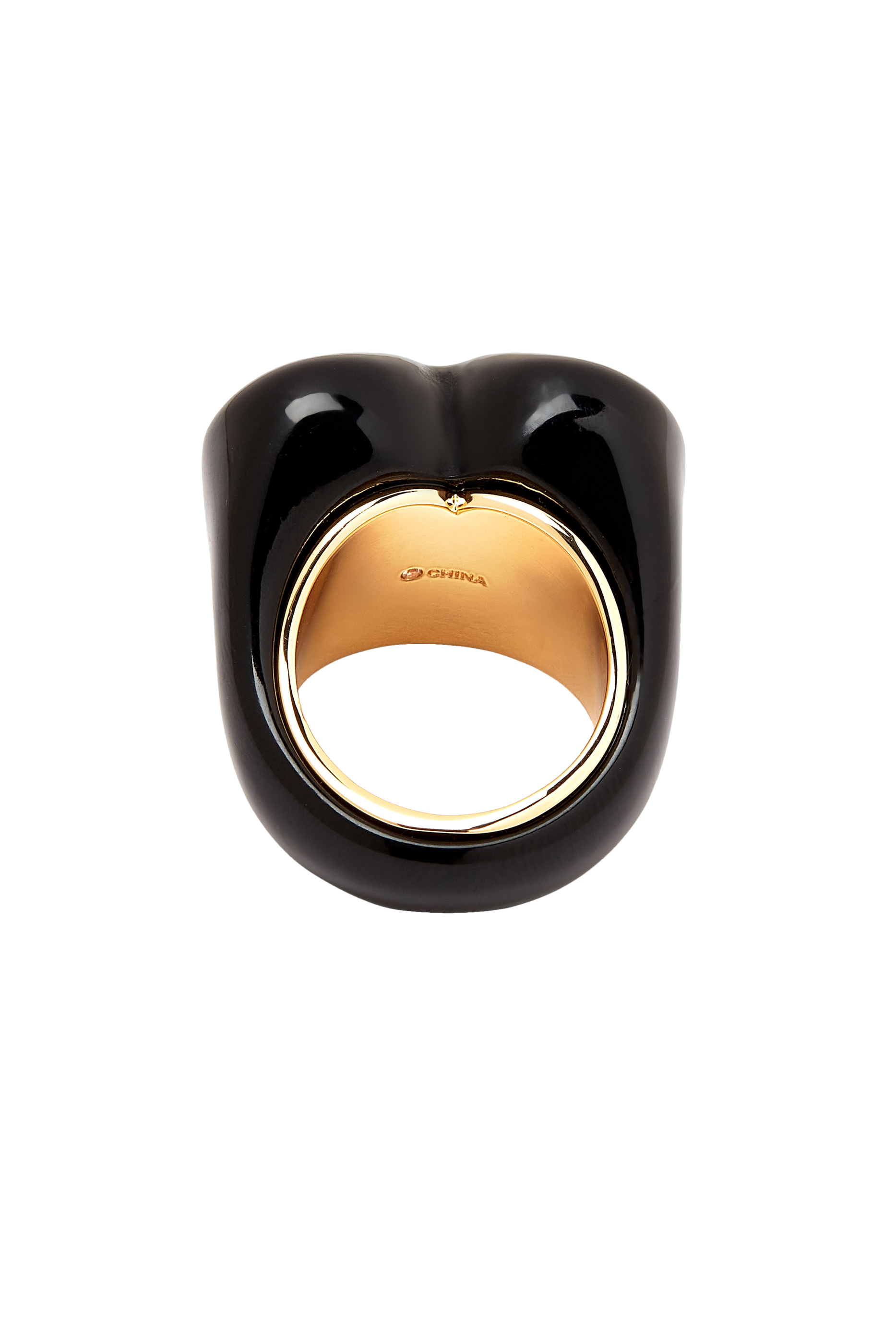 Vintage Charms Signature Heart Cocktail Ring, Brass & Resin, Glass Crystal