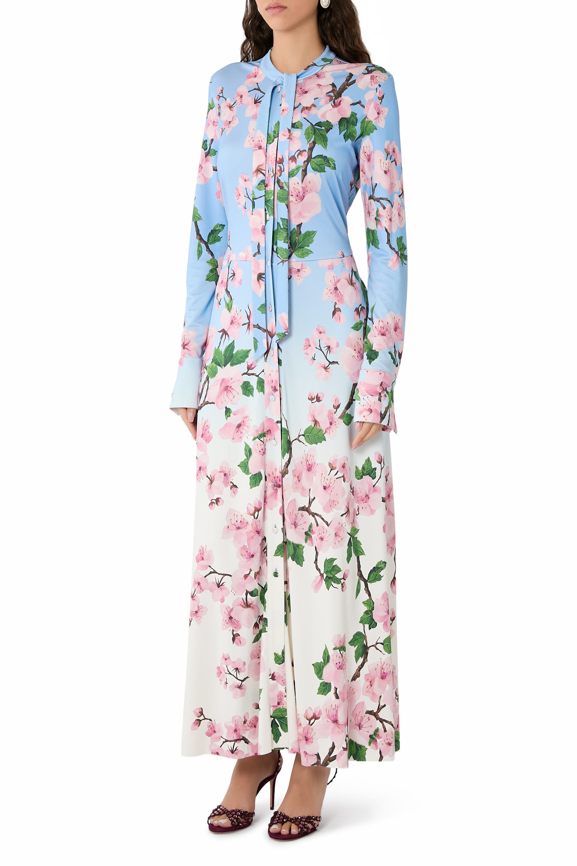Ombr&eacute; Cherry Blossom Jersey Dress