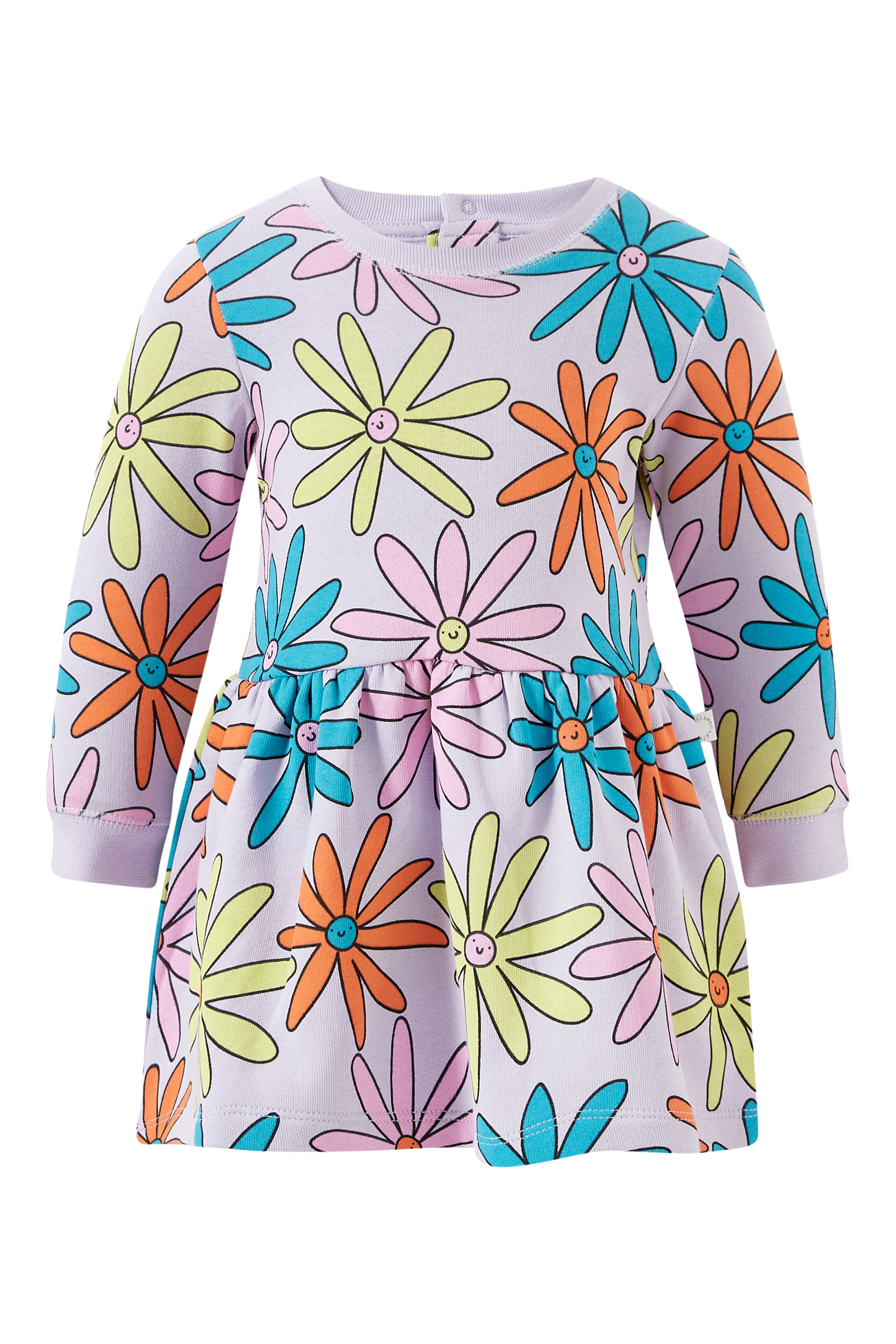 Kids Flower Print Long Sleeves Dress