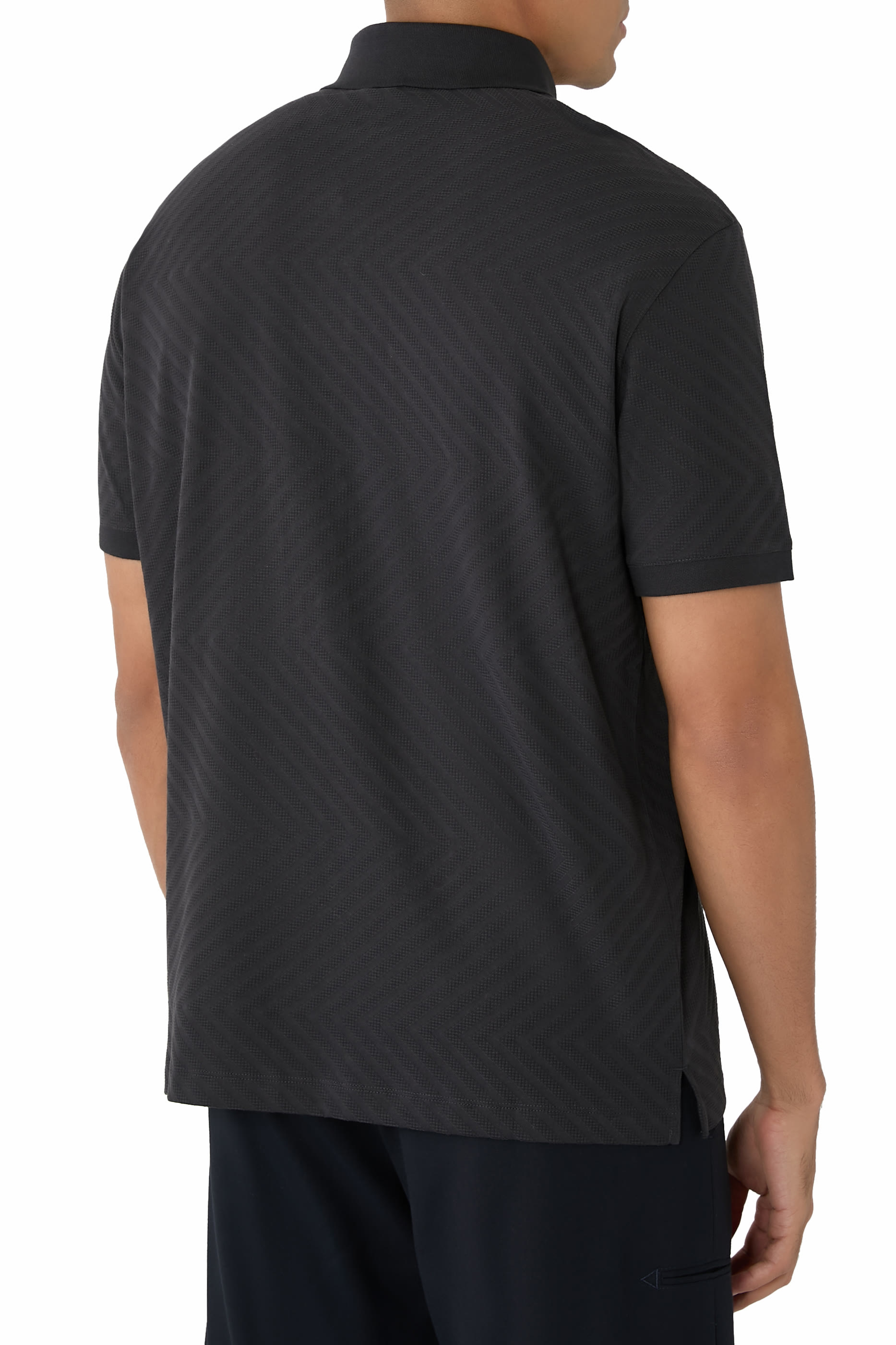 Horizontal Stripe Effect Polo Shirt