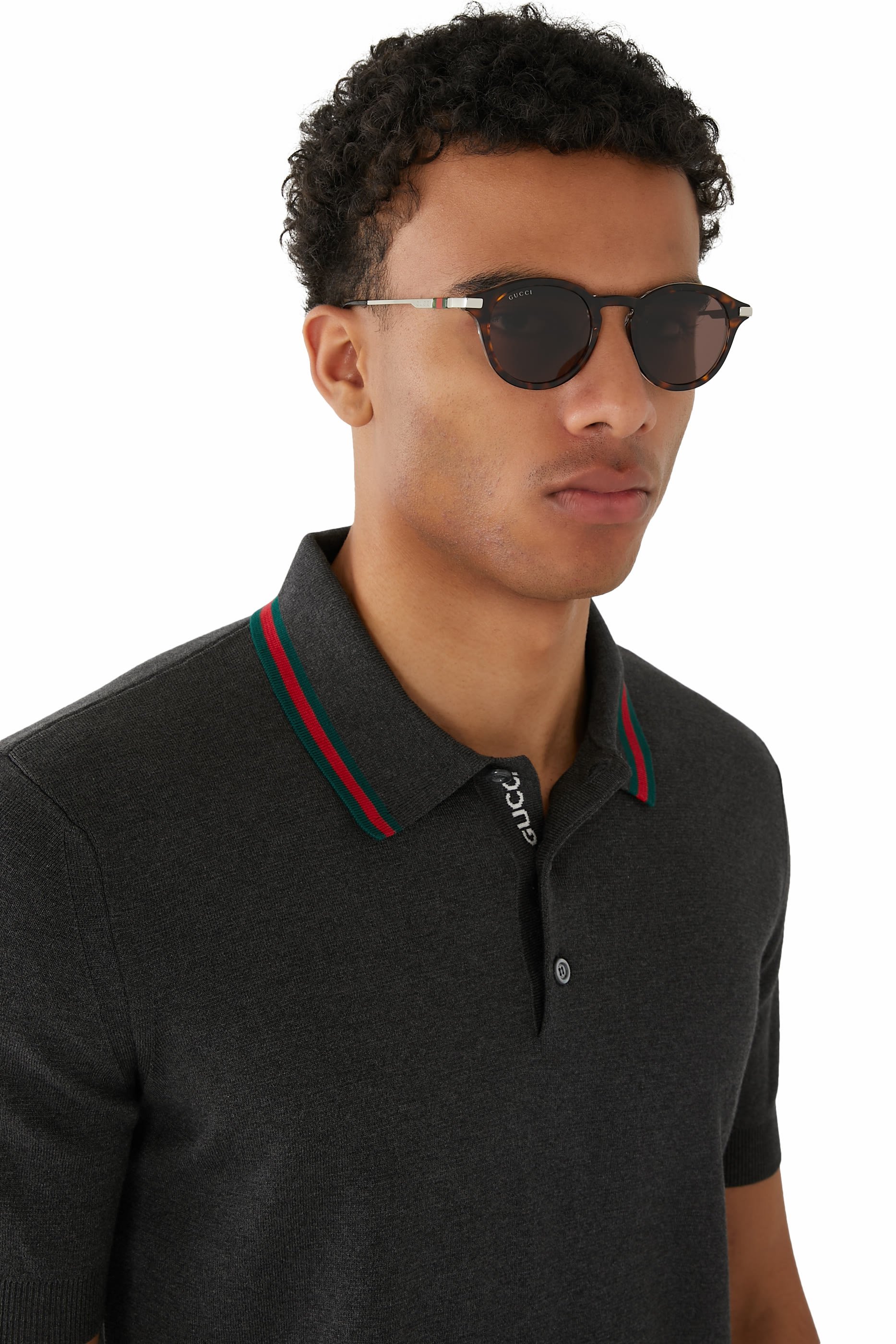 Logo Round Frame Sunglasses