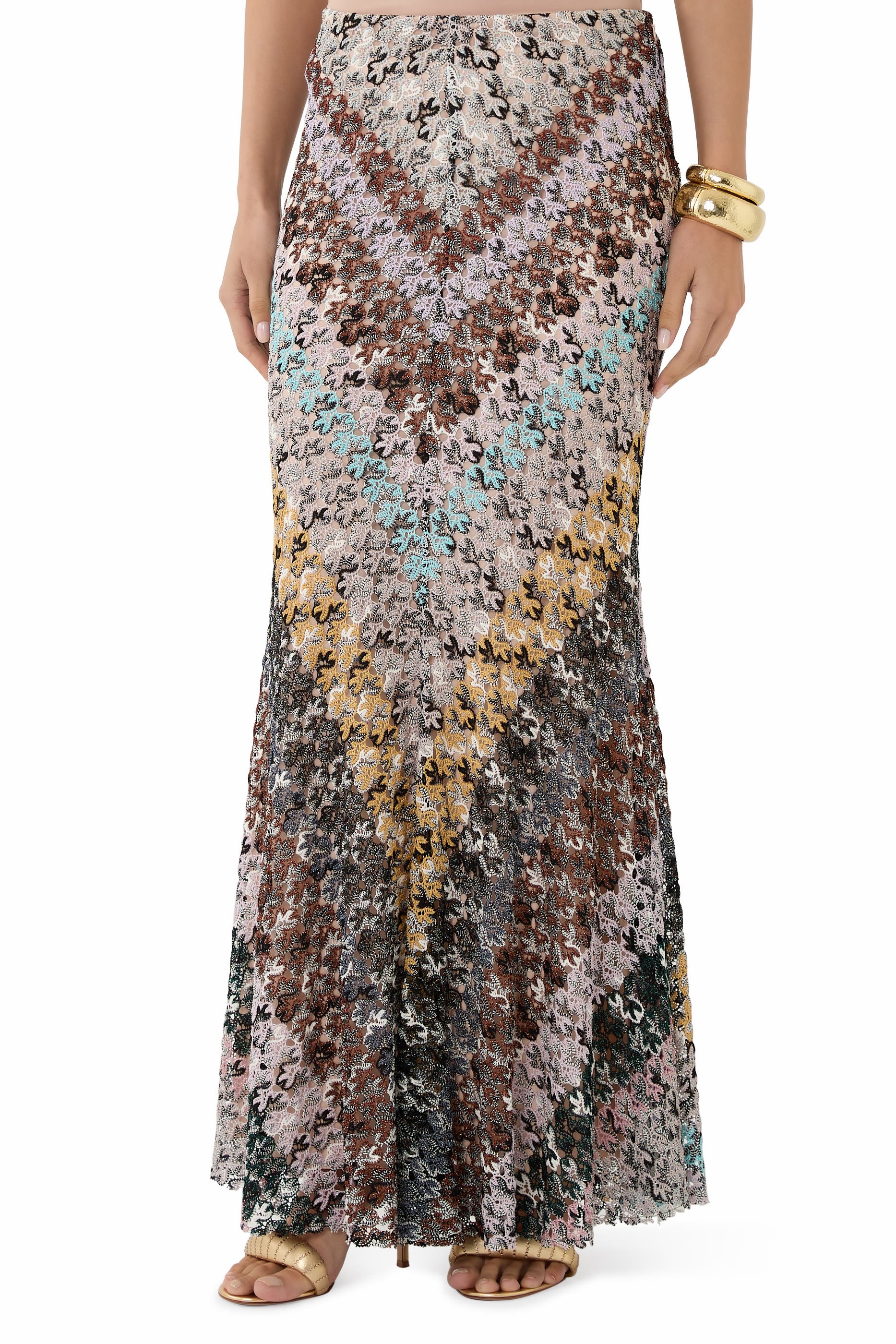 Flared Long Skirt in Lace