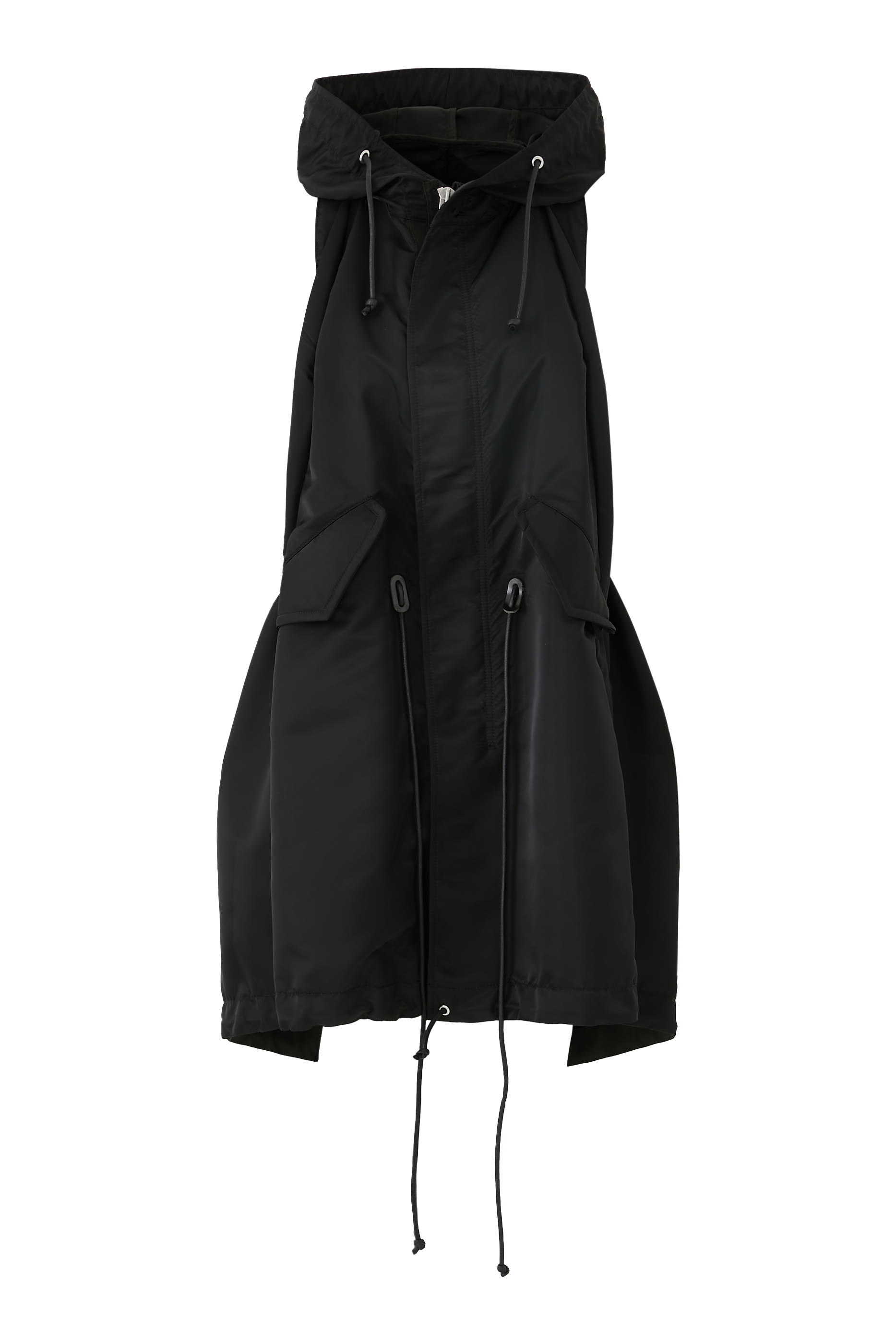 Nylon Twill Hoodie Vest