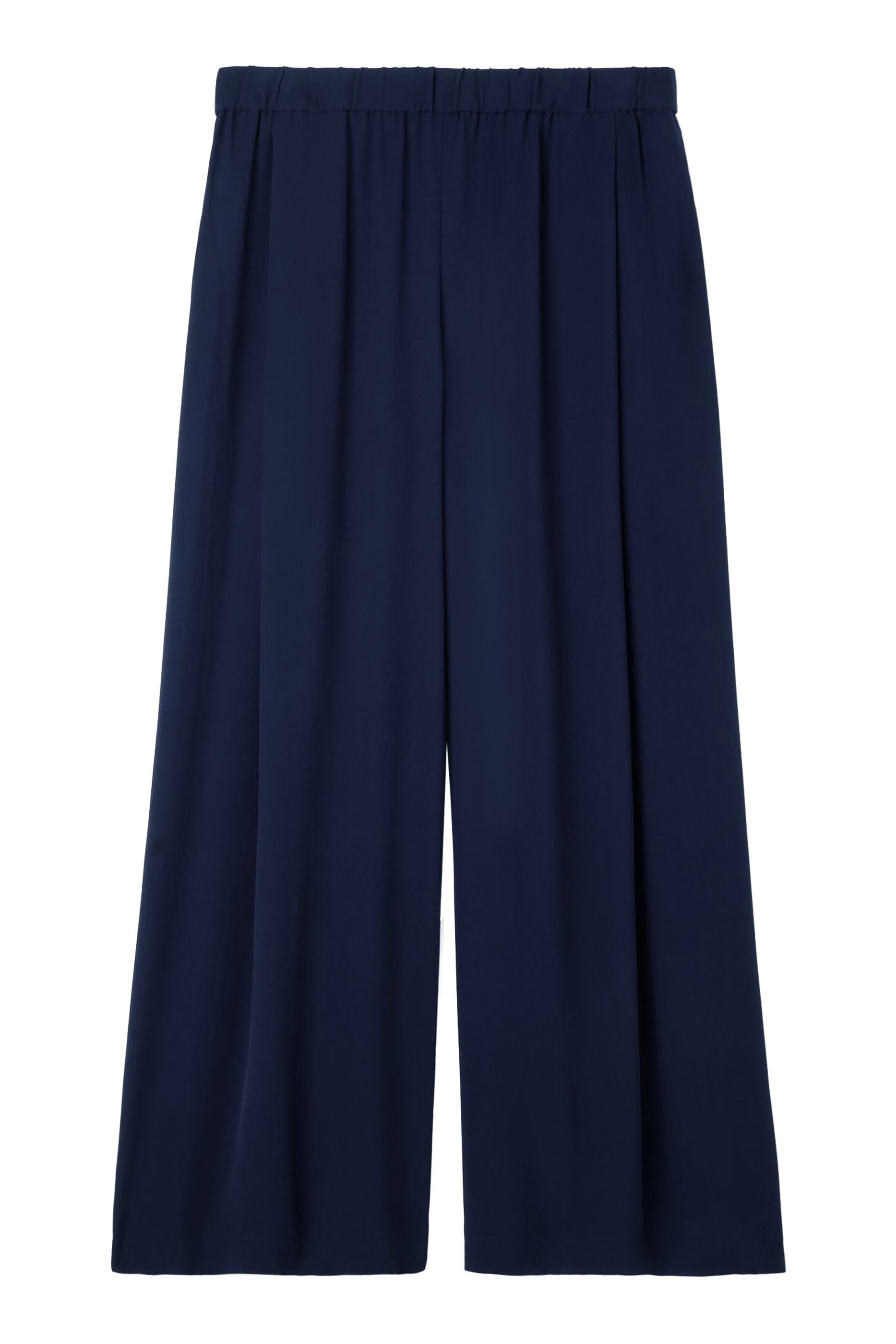 Silk Georgette Crepe Wide-Leg Pants