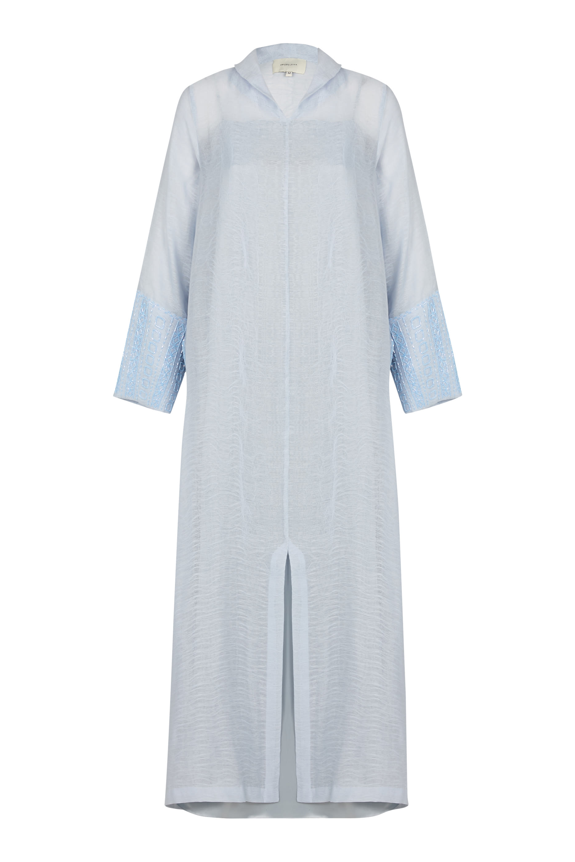  Embroidered Side Slit Detail Dress with Inner Dress 