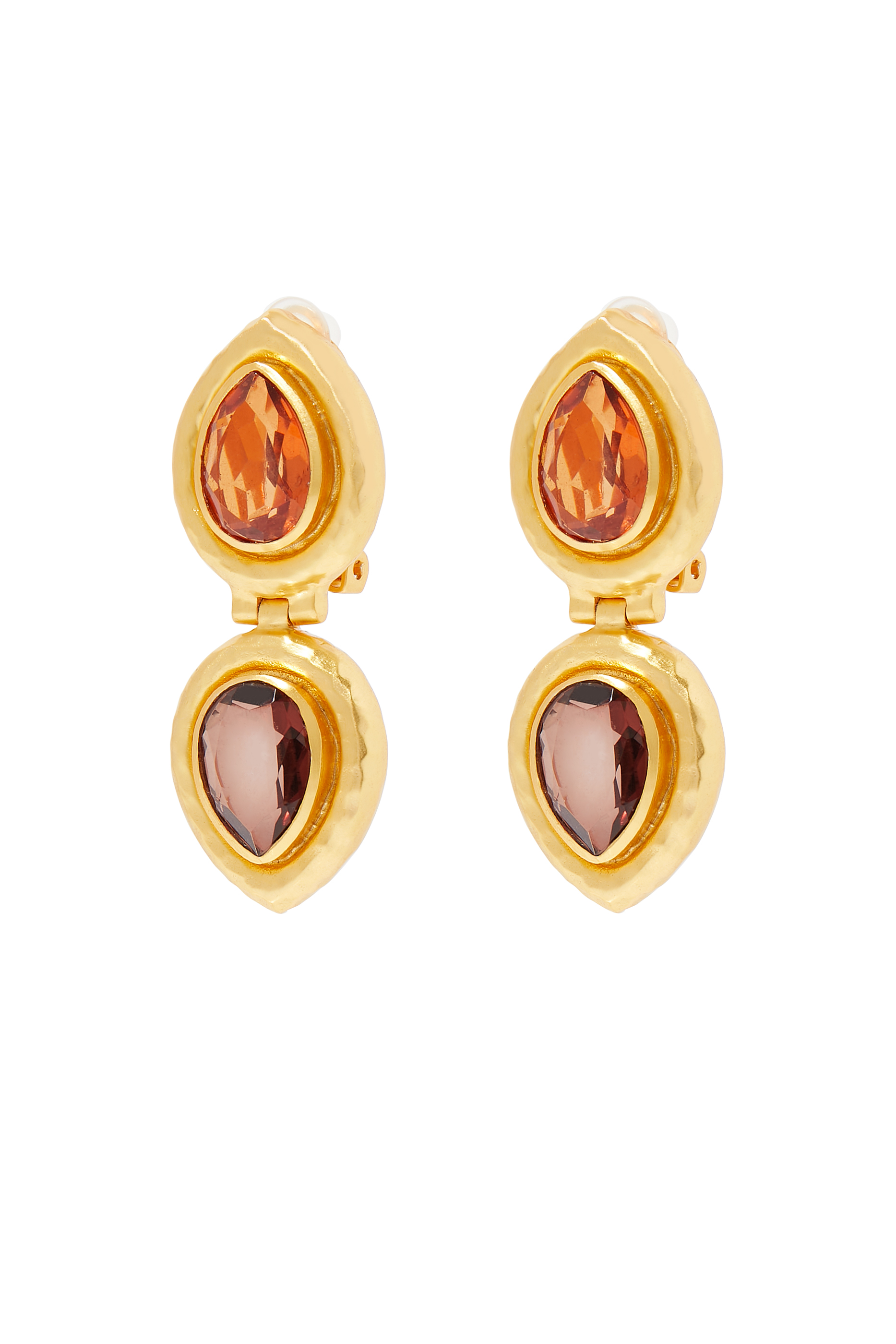 Paula Earrings, 24k Yellow Gold-Plated Brass & Citrine Quartz