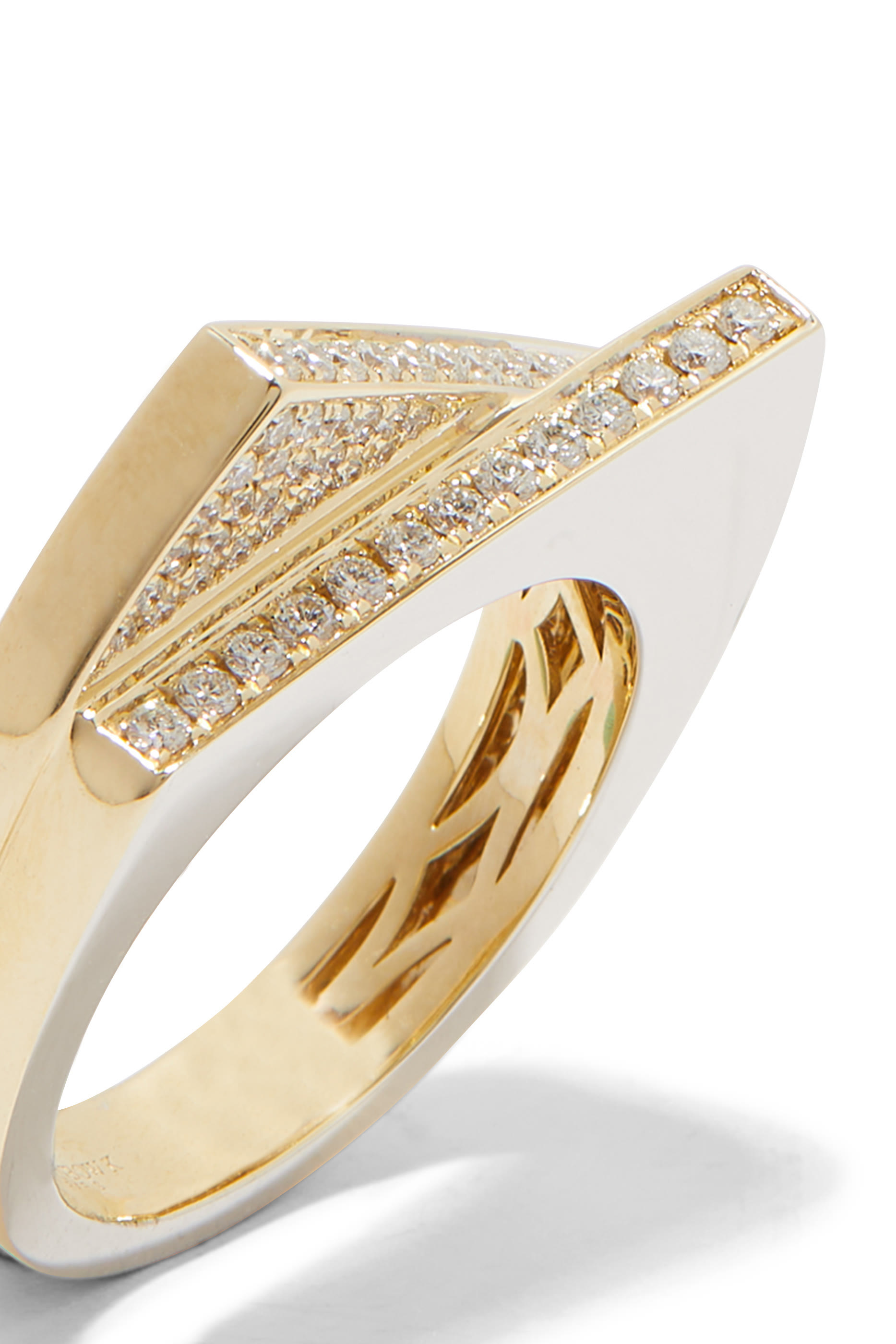 Handcuff Ring, 9k Mixed Gold & Diamonds