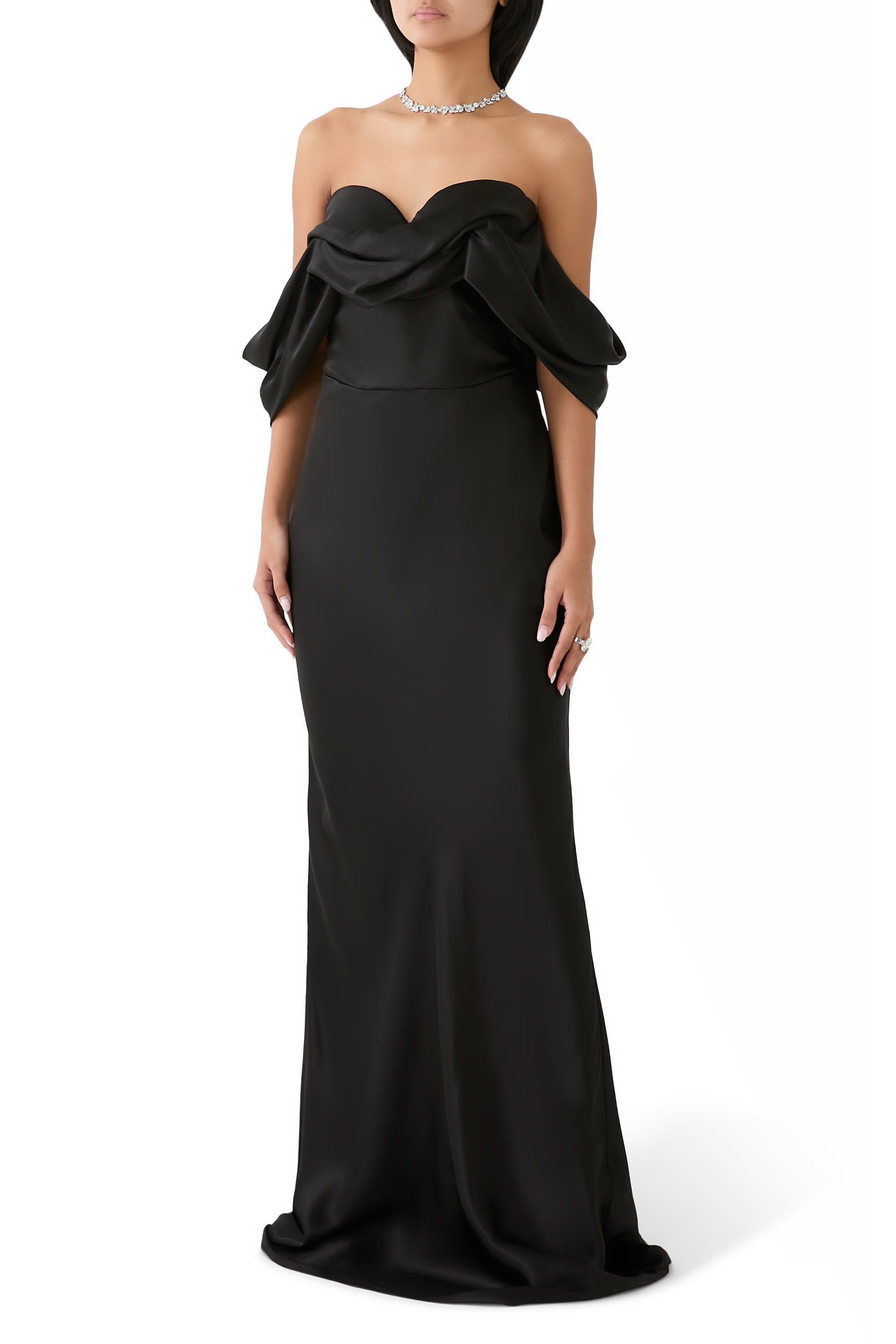 Off-Shoulder Silk Gown