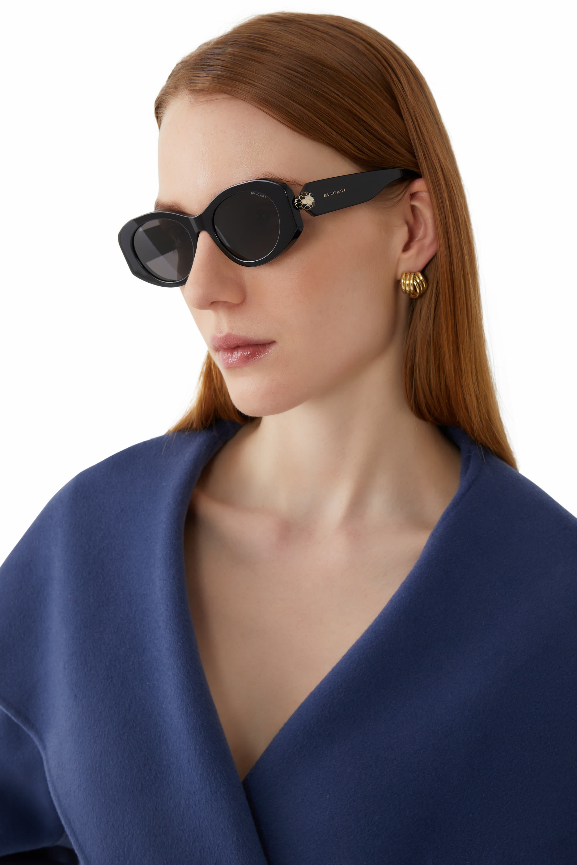 Serpenti Oval Frame Sunglasses