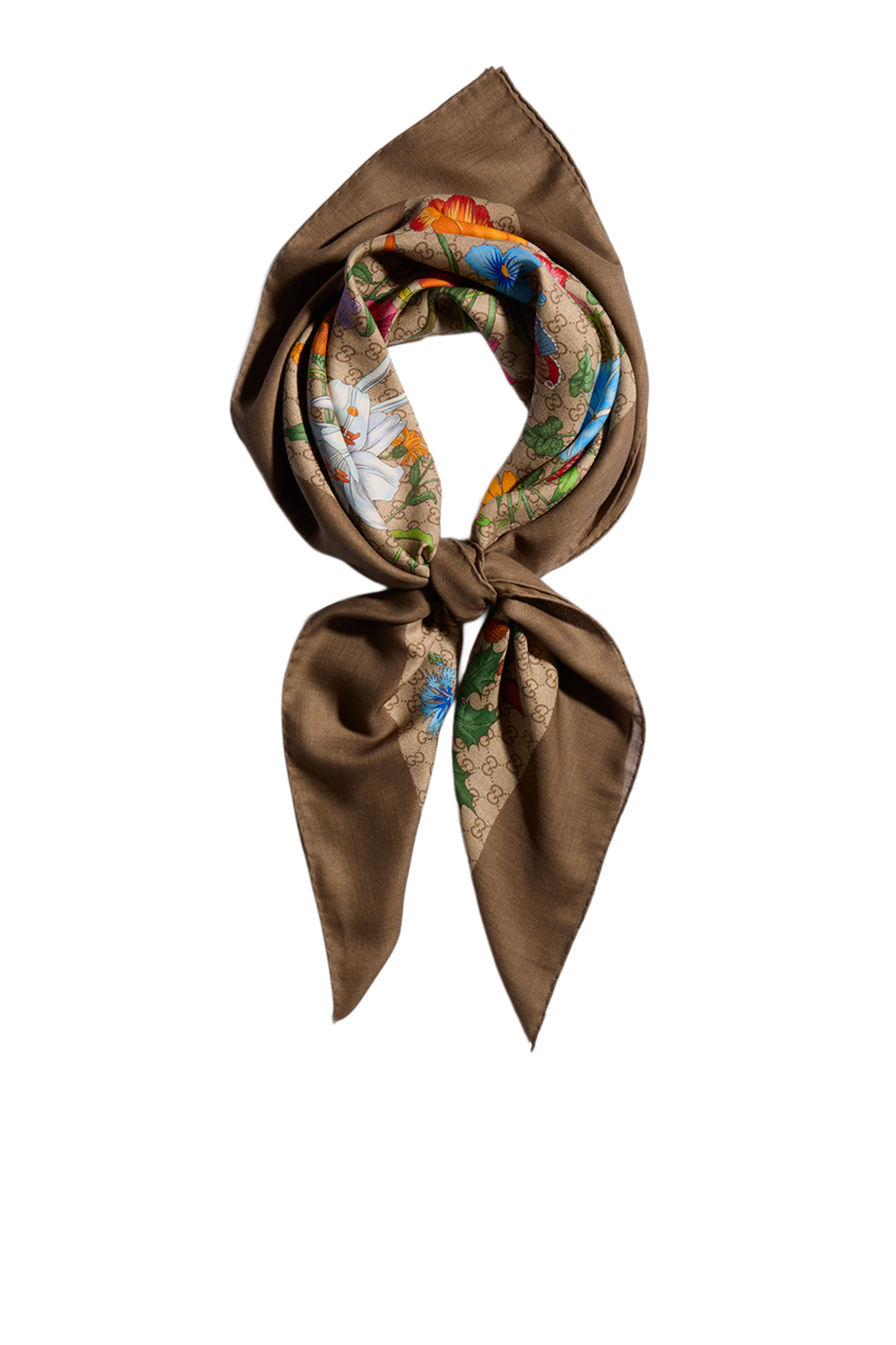 Printed GG Wool Silk Shawl