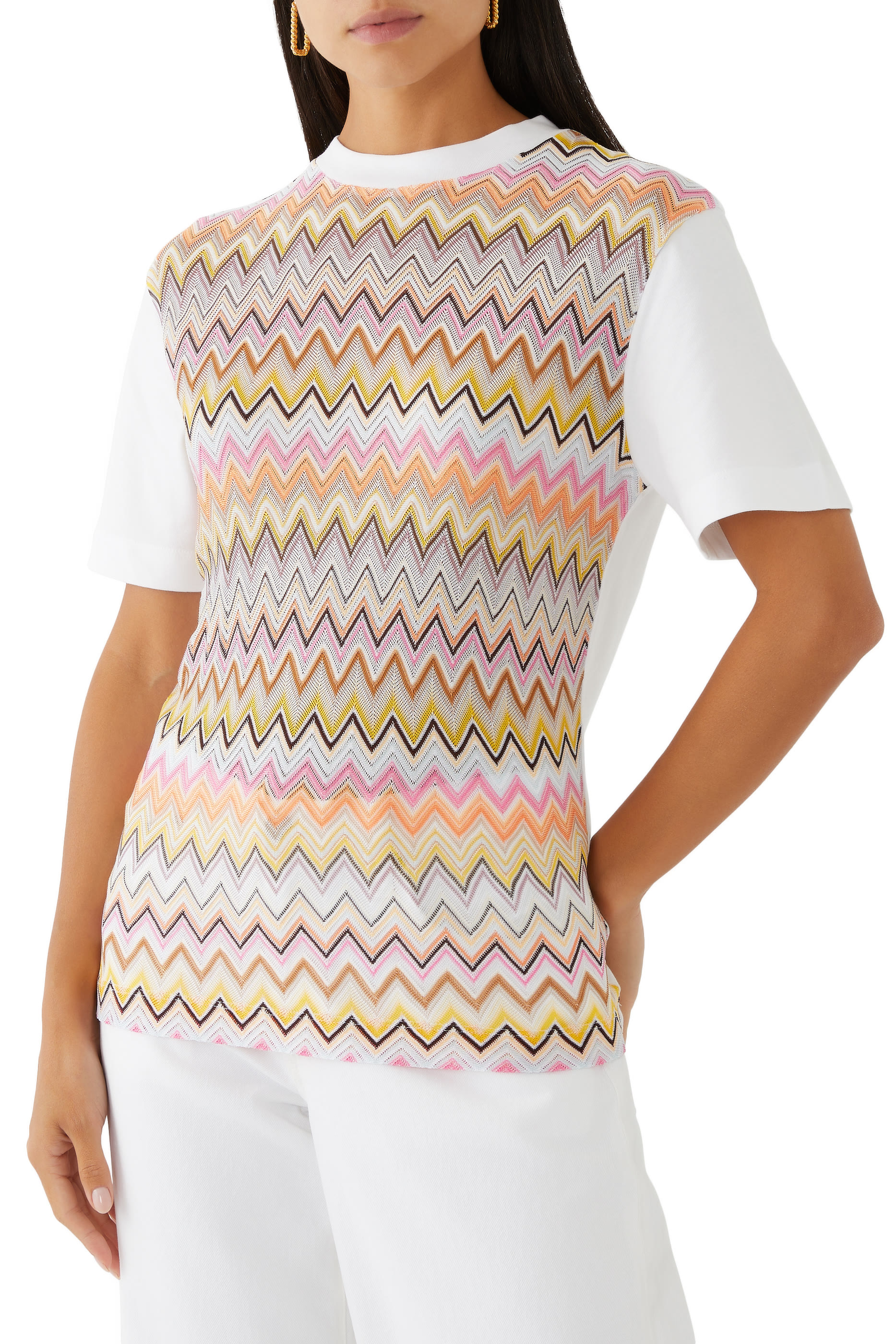 Zigzag Raschel And Jersey Short Sleeve Tshirt