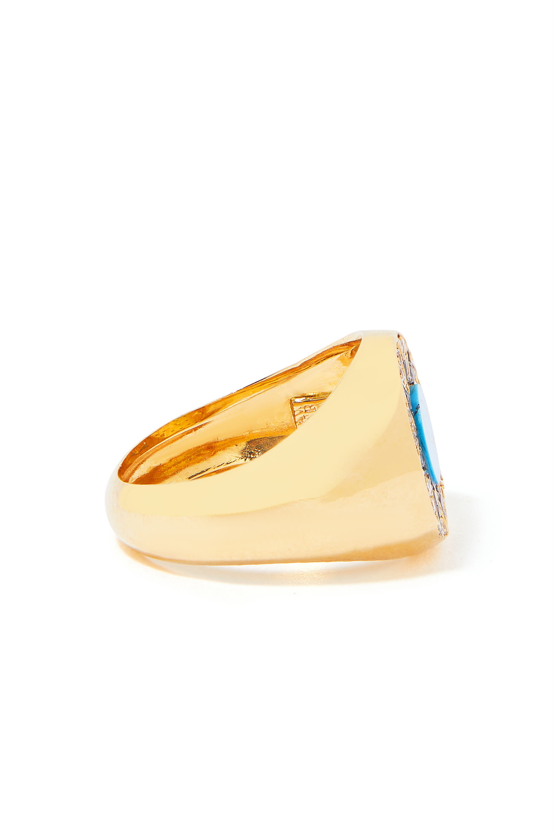 Ibiza Pinky Ring, 18K Yellow Gold, Turquoise & Diamond