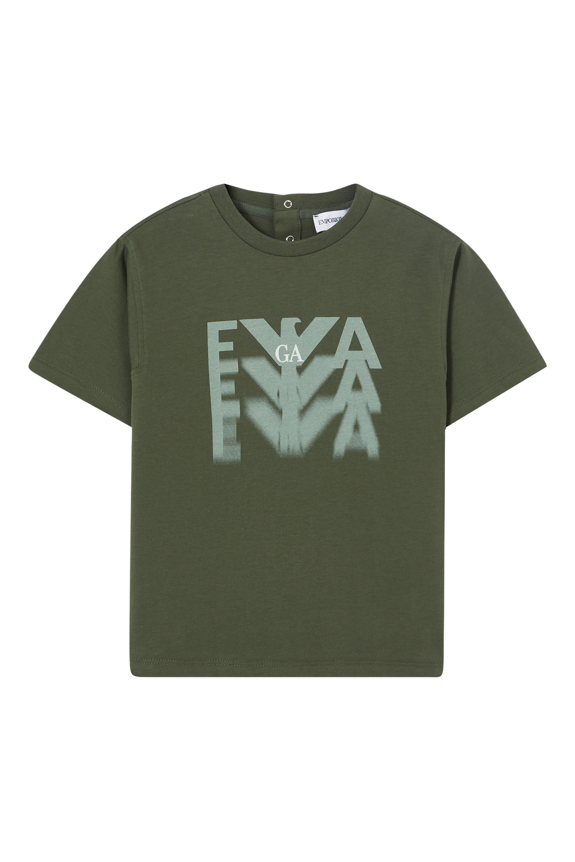 Kids Logo Back Button Closure T-Shirt