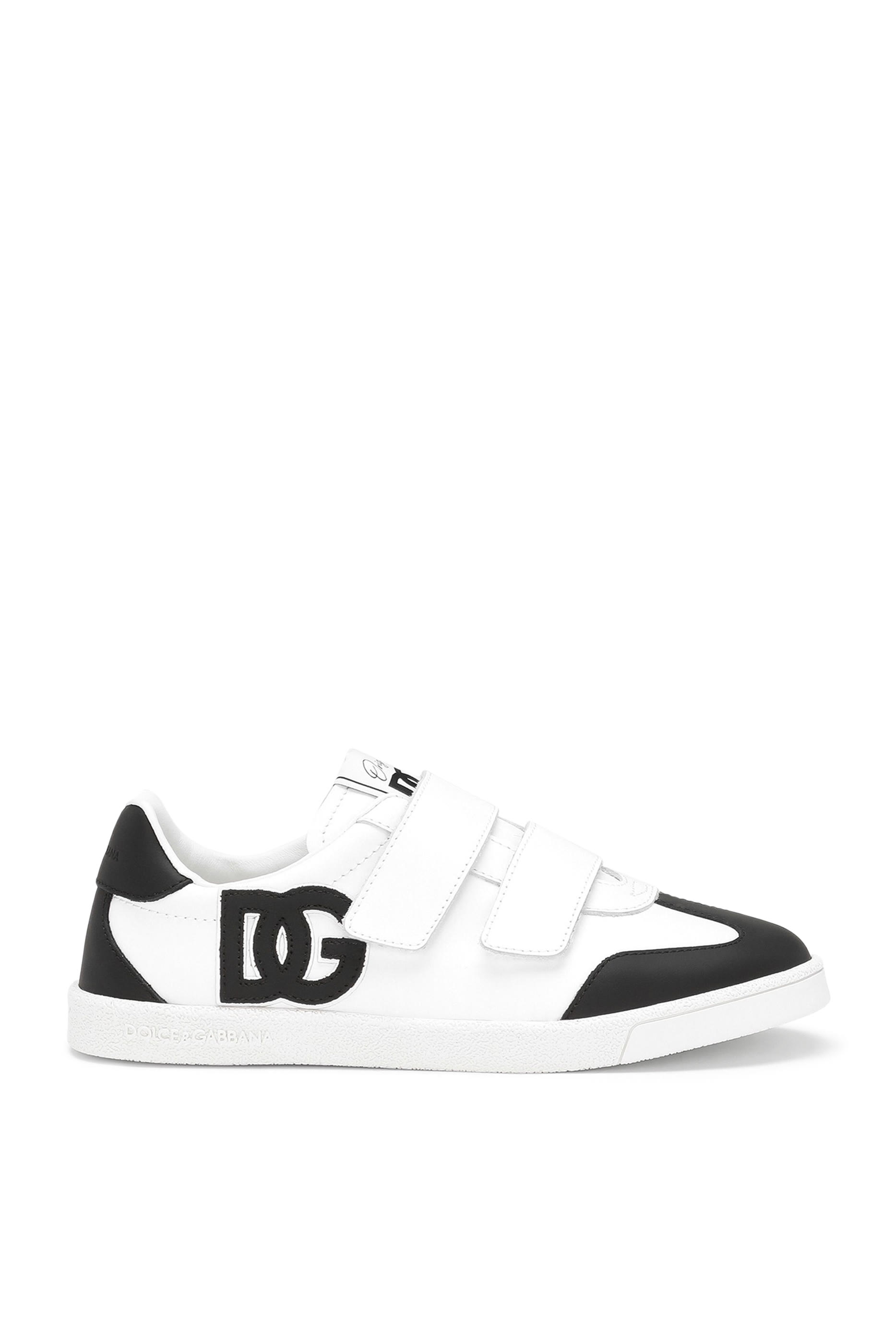 Kids DG Logo Calfskin Low-Top Sneakers