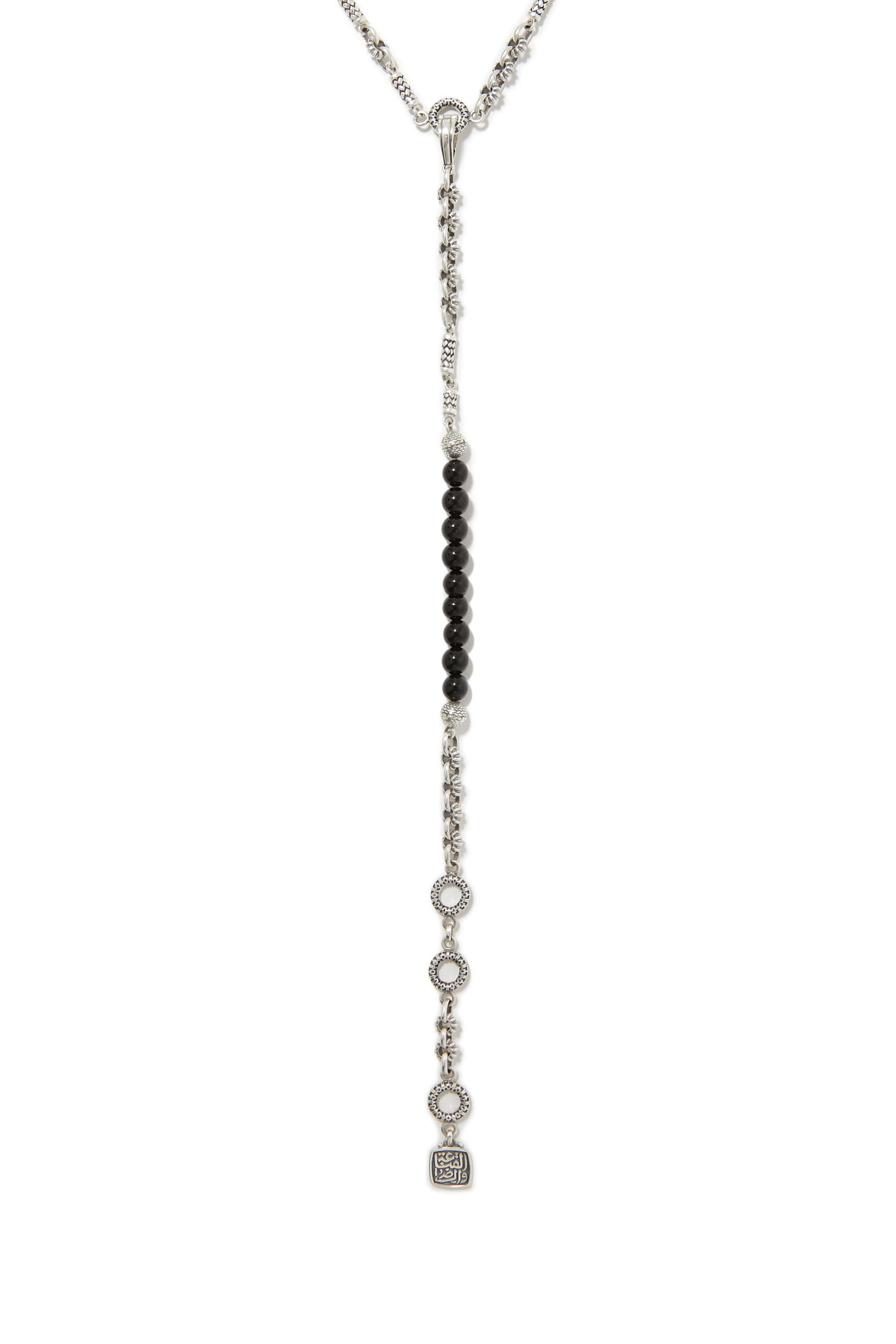 Multi-Way Contentment Necklace, Silver & Onyx