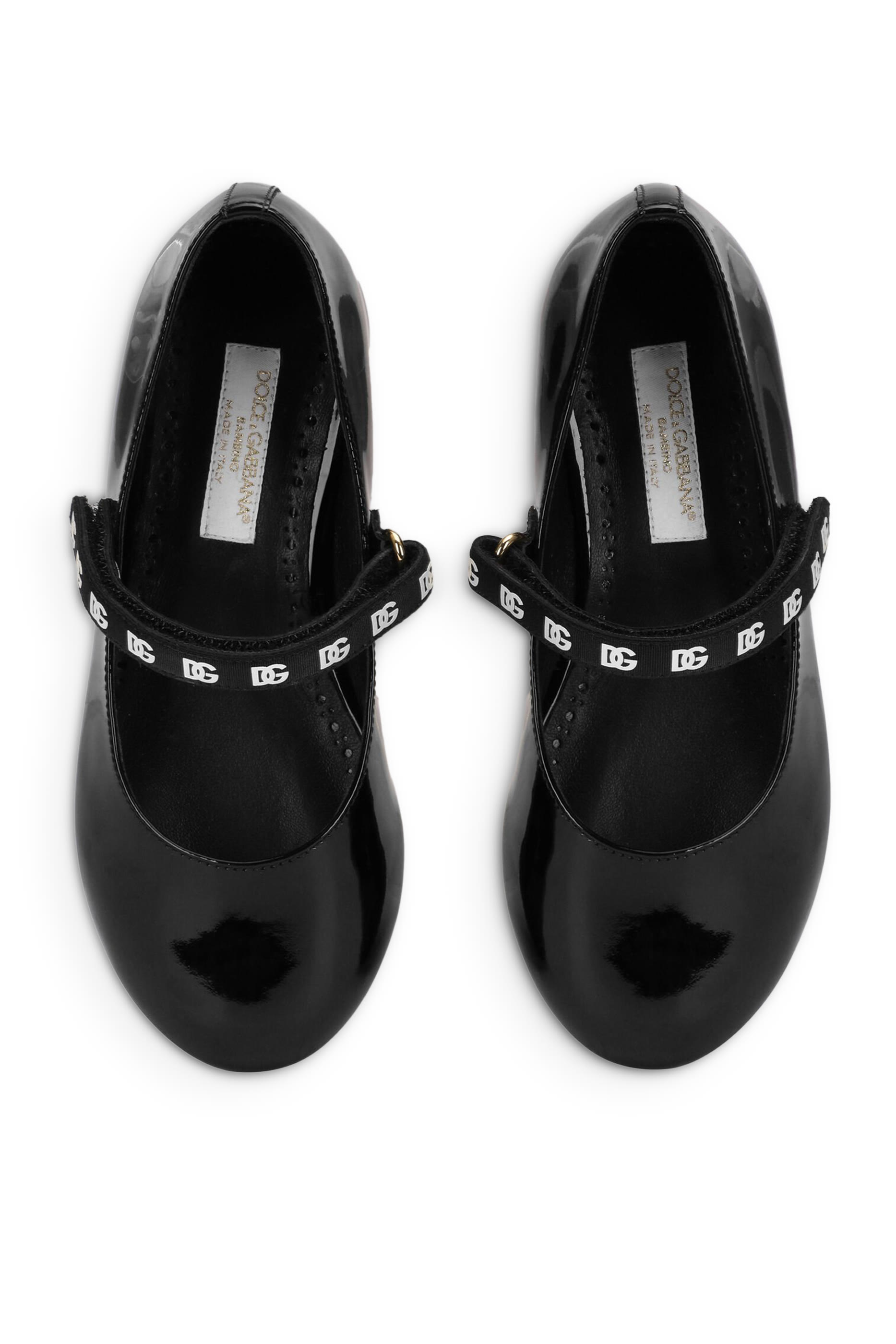 Kids Logo Strap Patent-Leather Ballet Flats