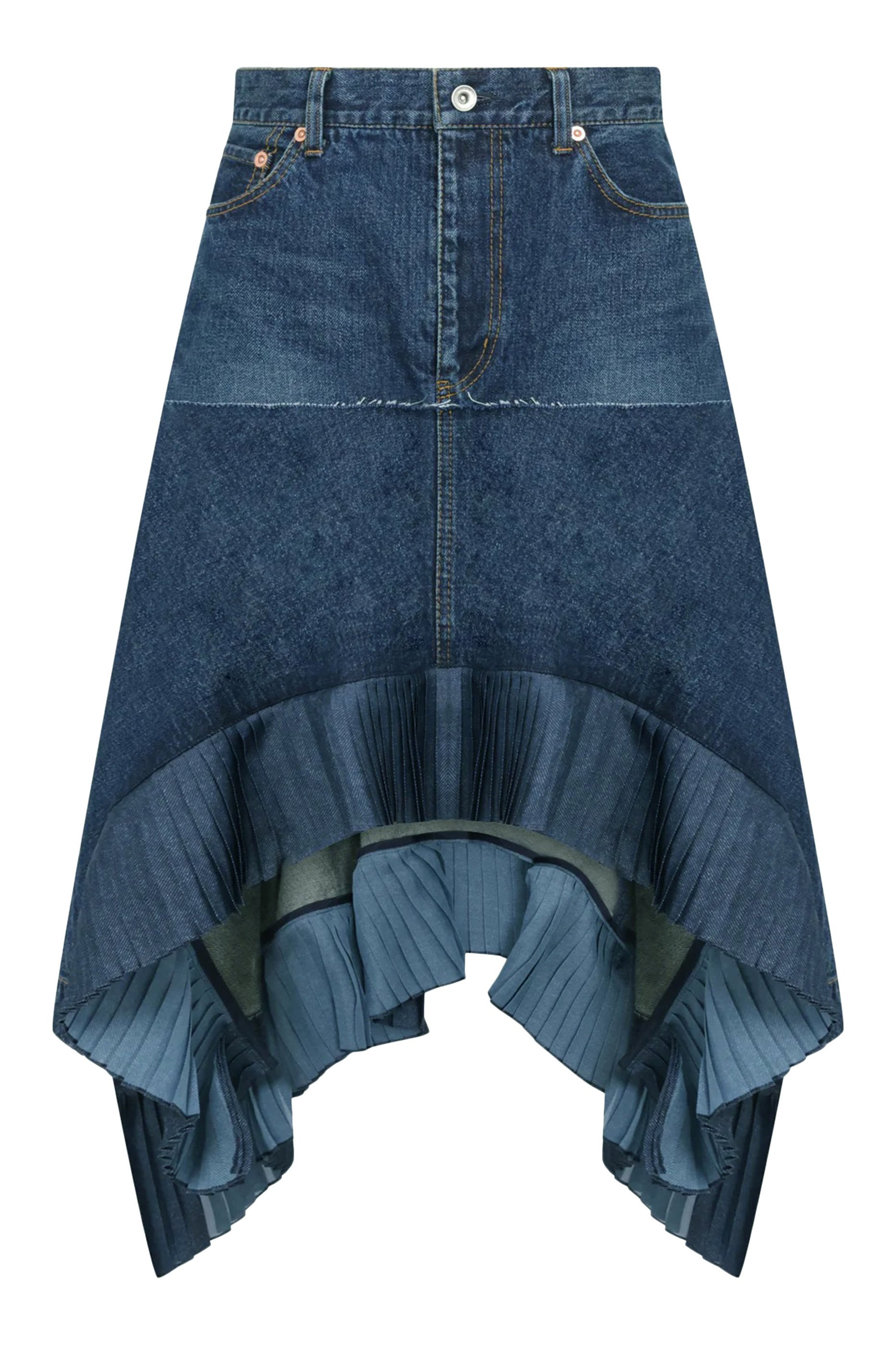 Asymmetric Denim Skirt