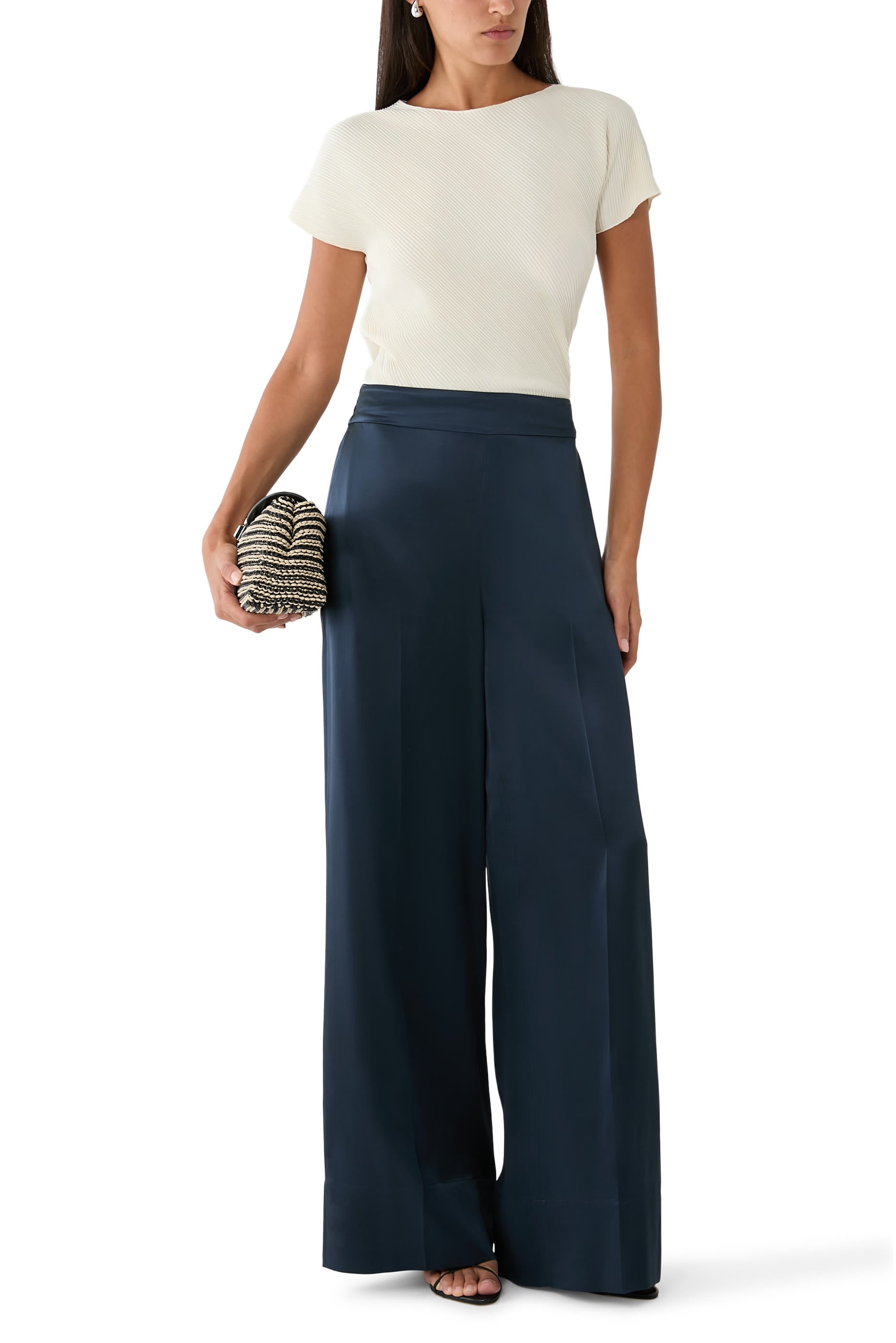  Diagonal Pleated Top