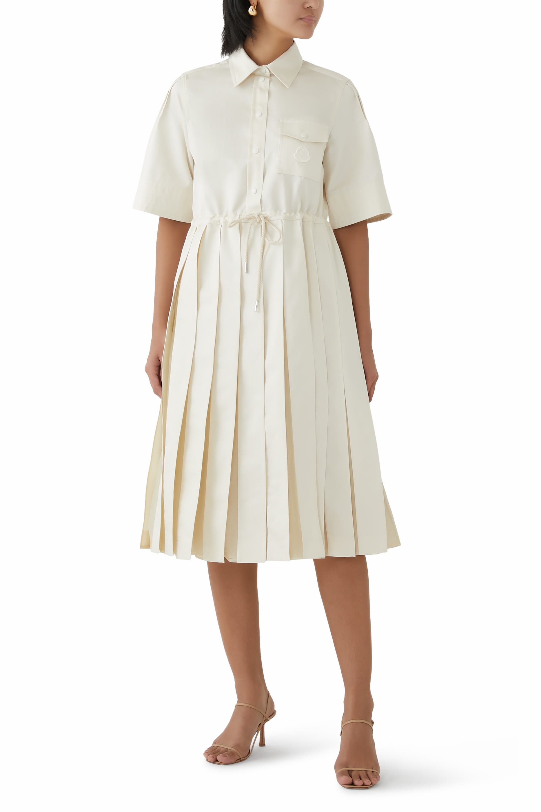 Cotton & Silk Midi Shirt Dress 