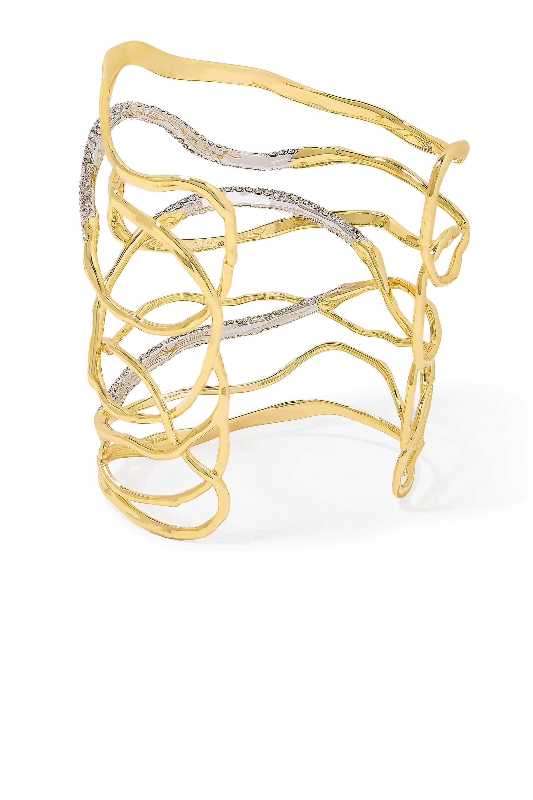 Solanales Crystal Intertwined Wide Cuff Bracelet