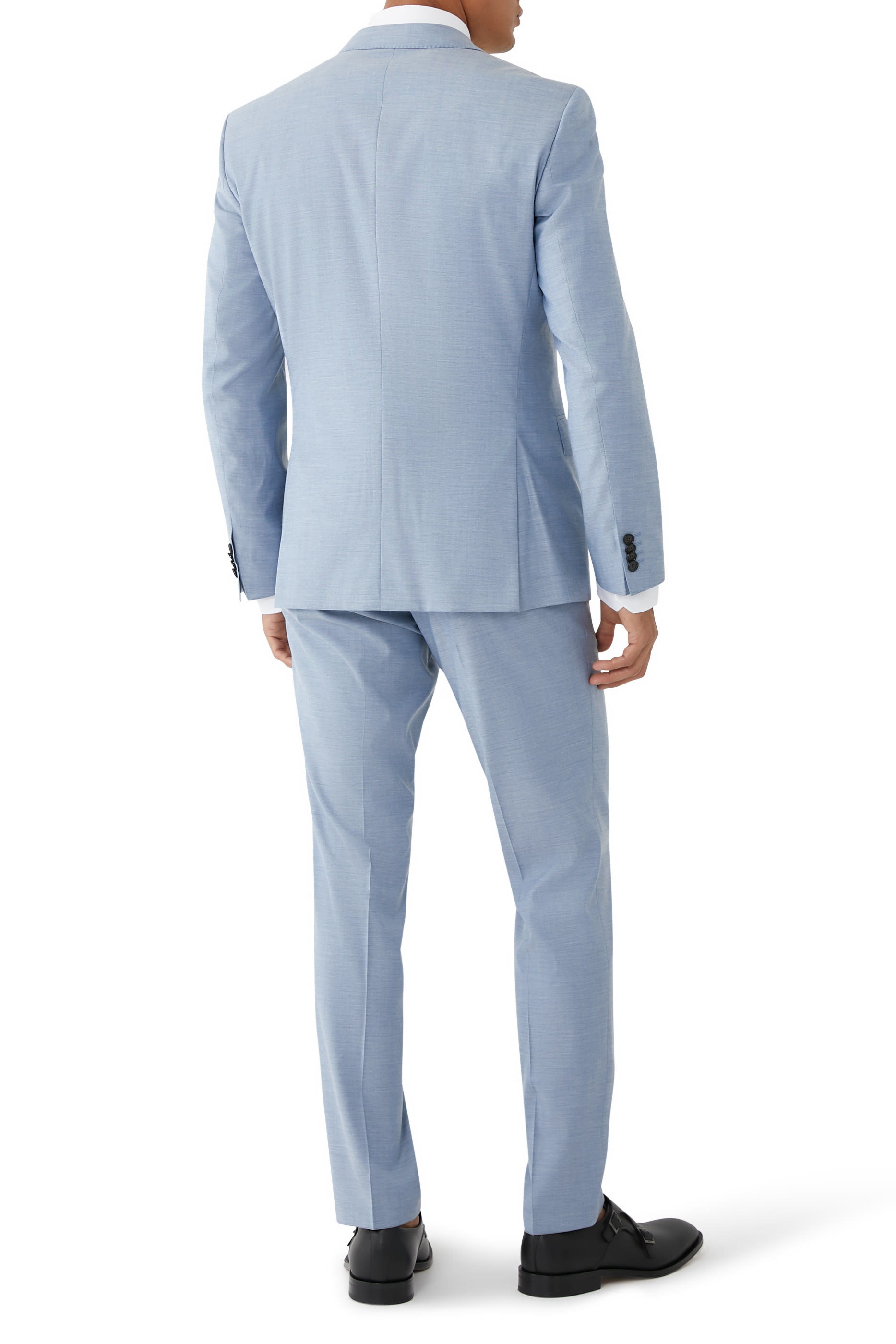 Slim Fit Blazer in Micro-patterned Linen